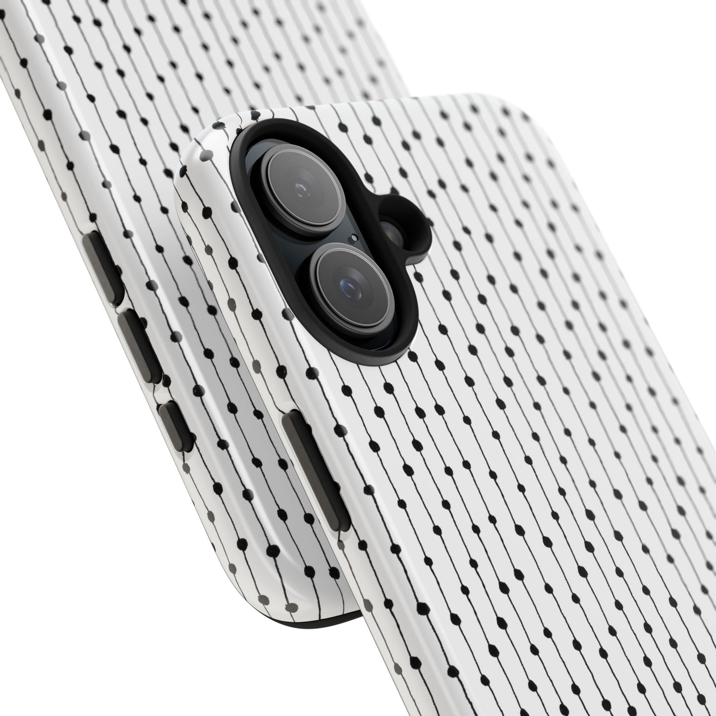 Pin Stripe White / Black Phone Case