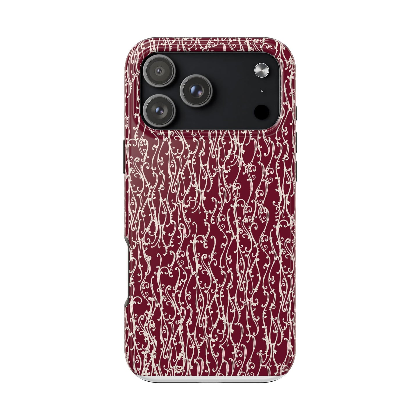 Swan Scroll Red / White Phone Case