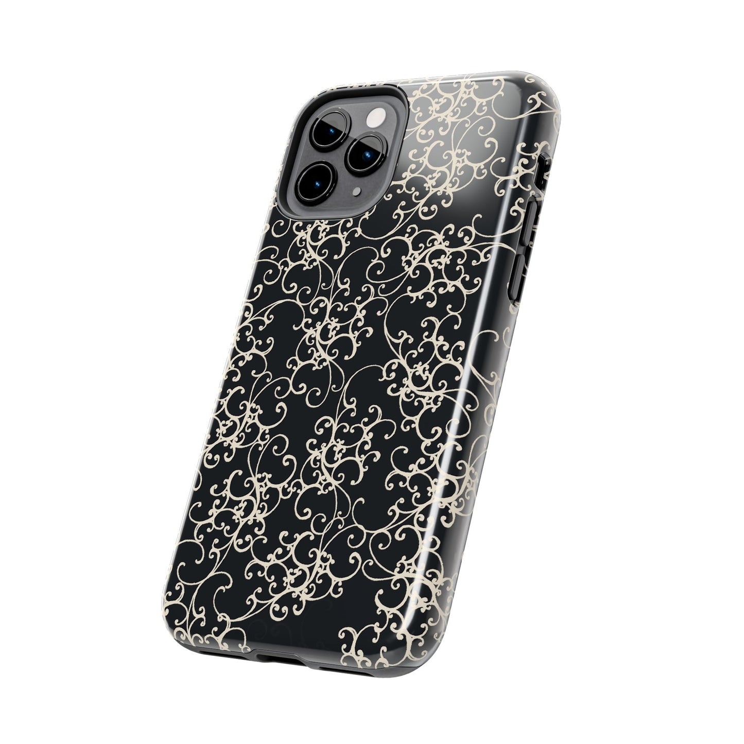 Elegant Scroll Black / Ivory Phone Case