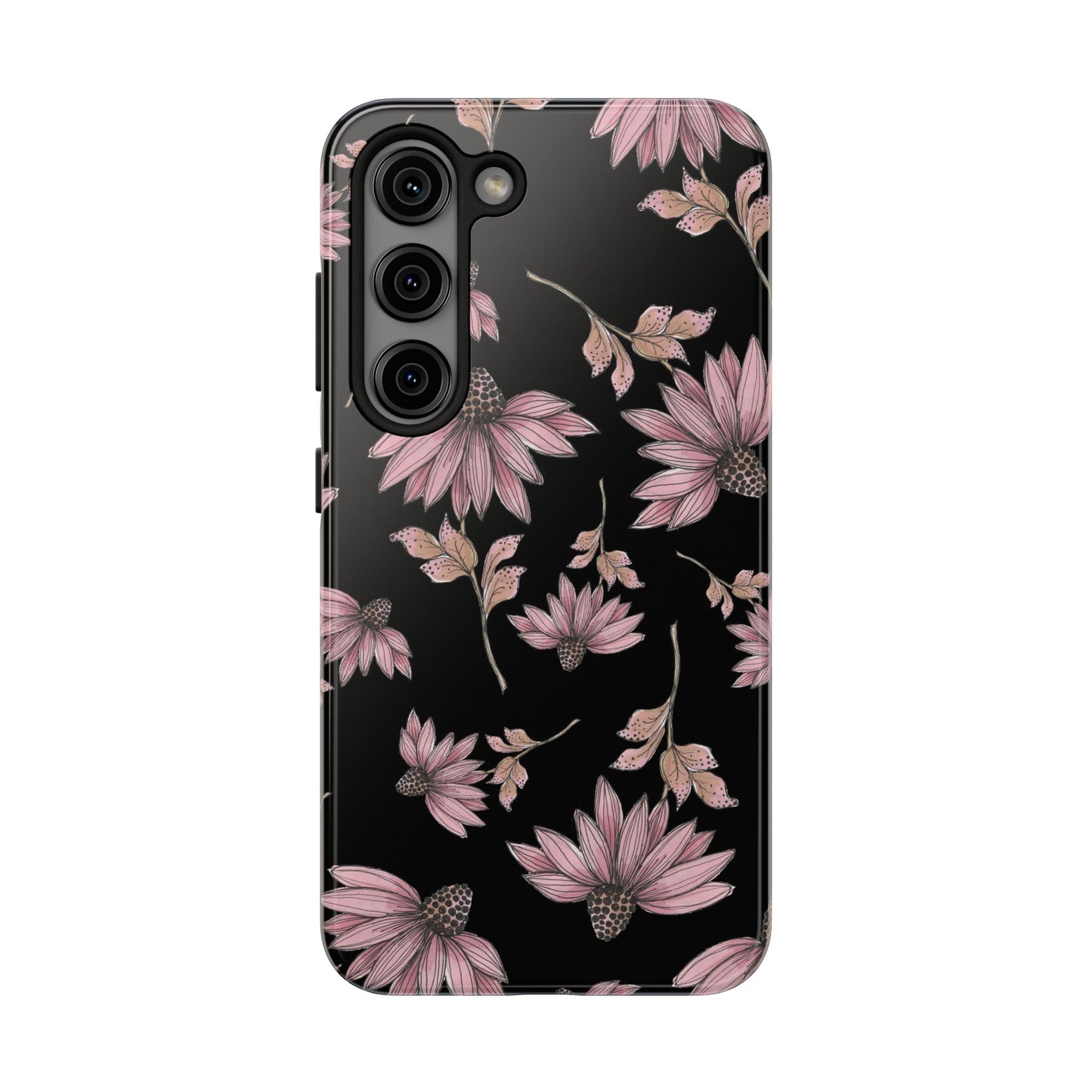 Wild Cone Flowers Black Phone Case