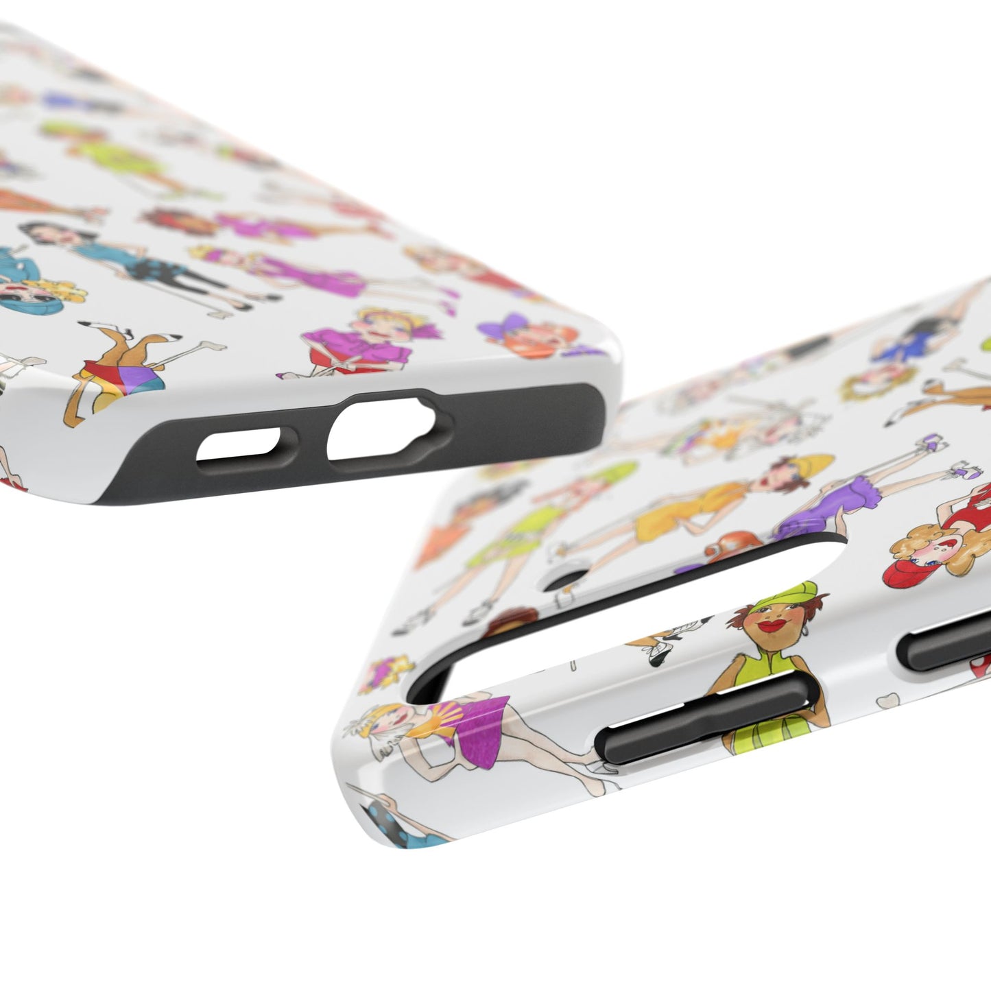 Tossed Golfer Girls White Phone Case