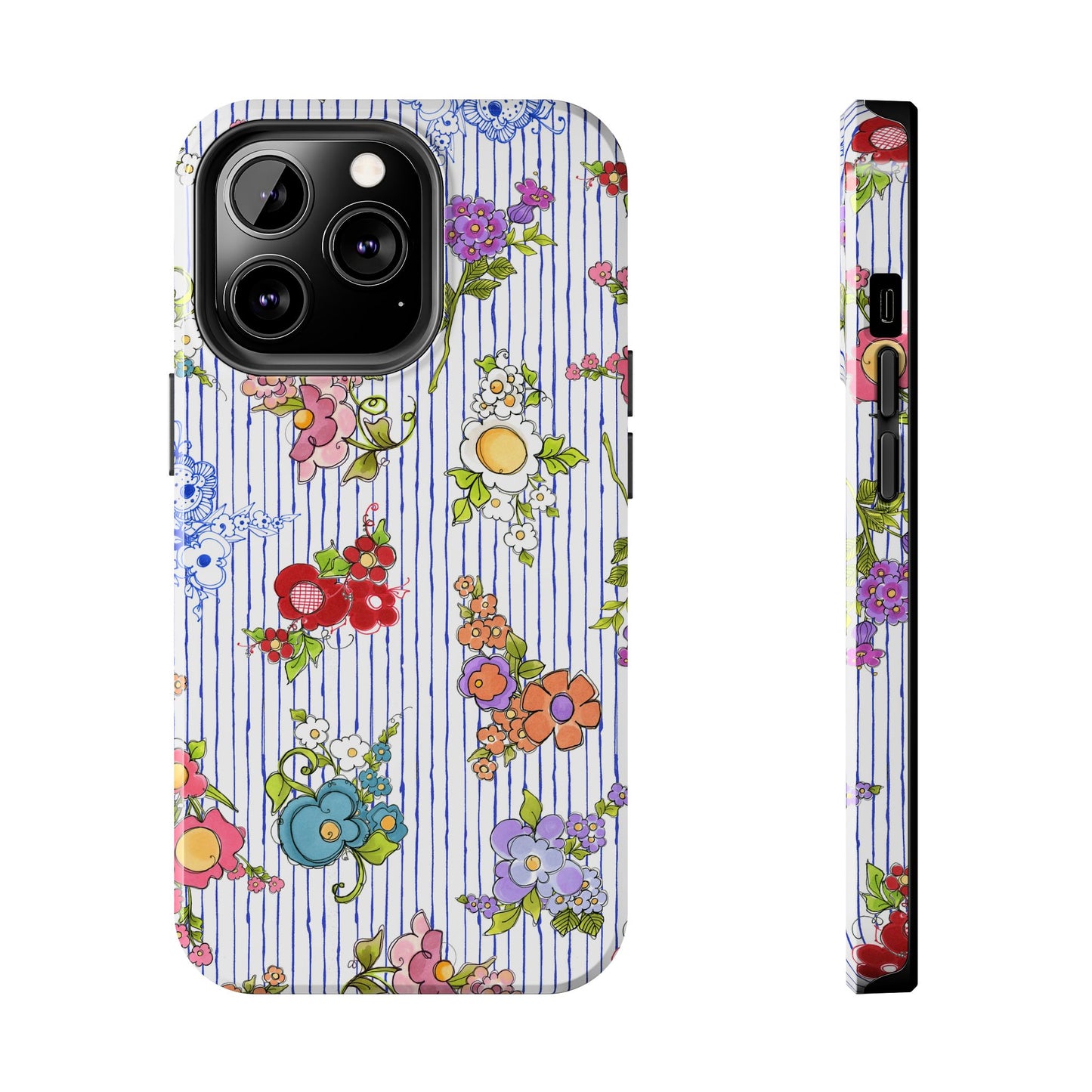 Mixed Bouquets Blue / White Phone Case