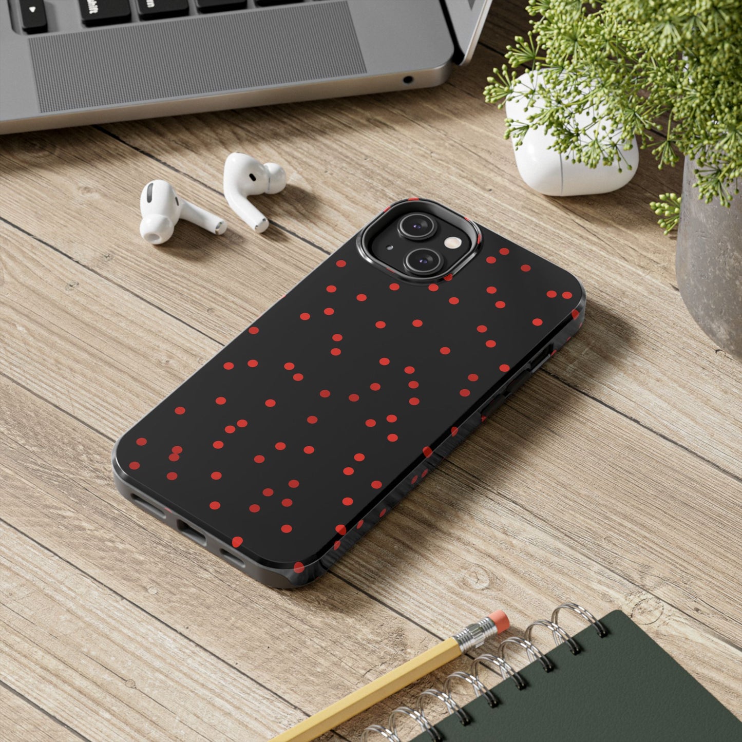 Space Dots Black / Red Phone Case