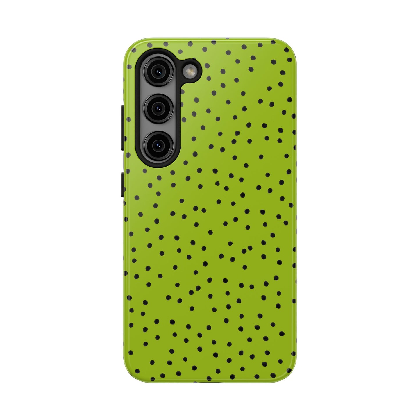 Dinky Dots Chartreuse / Black Phone Case