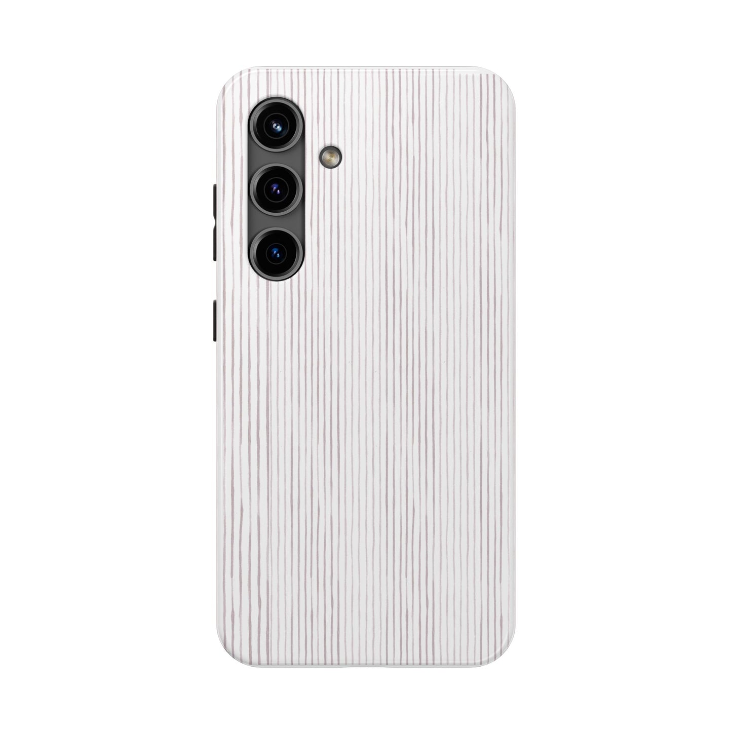 Happy Stripe White / Silver Phone Case