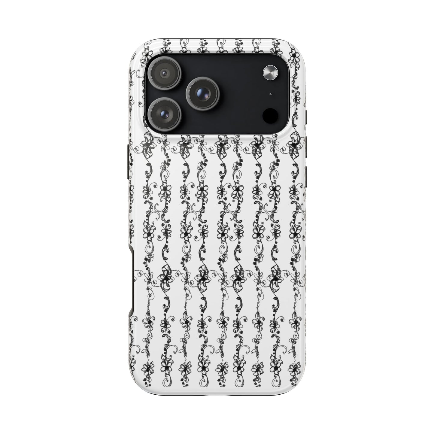 Flower Scroll Stripe Phone Case