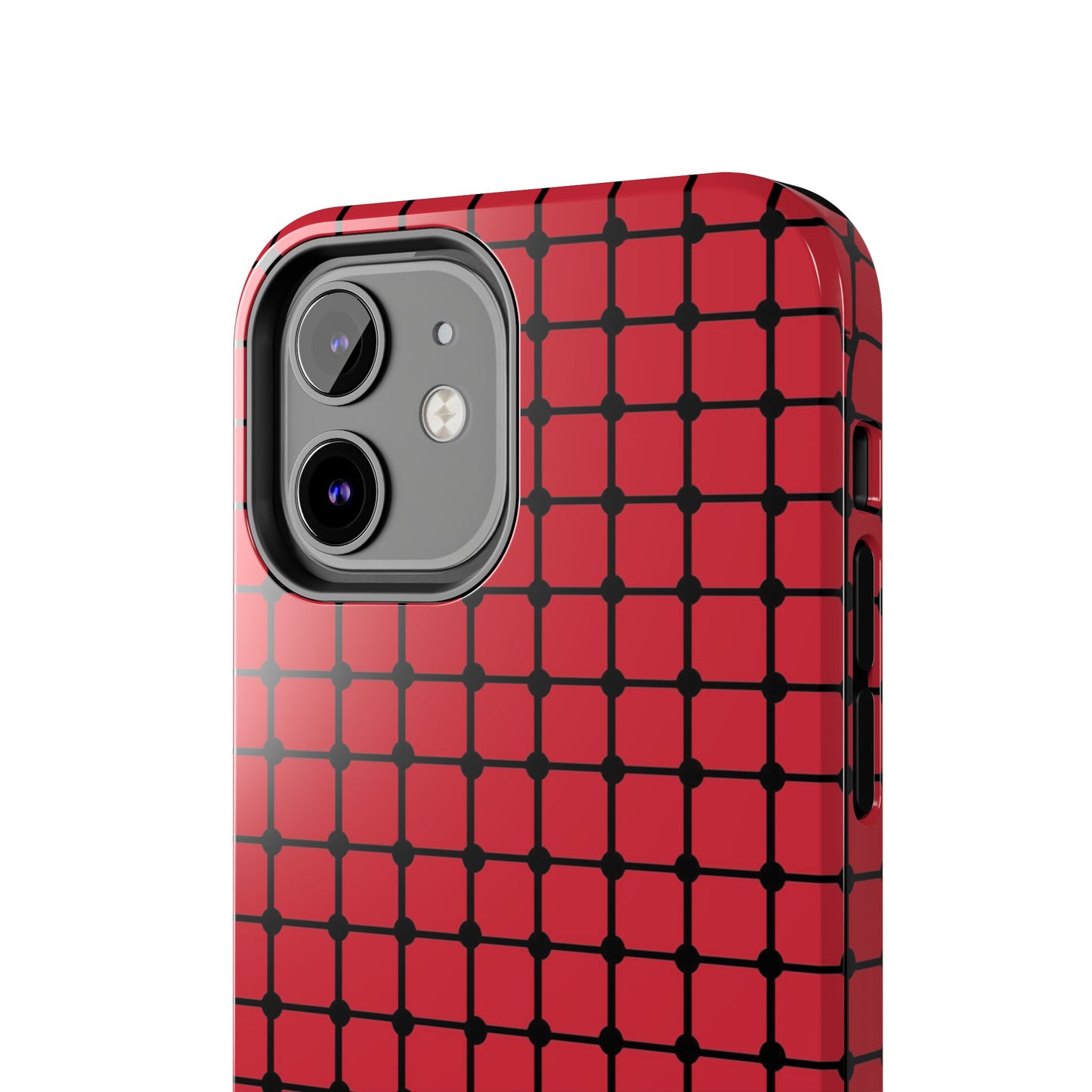Dot Grid Red / Black Phone Case