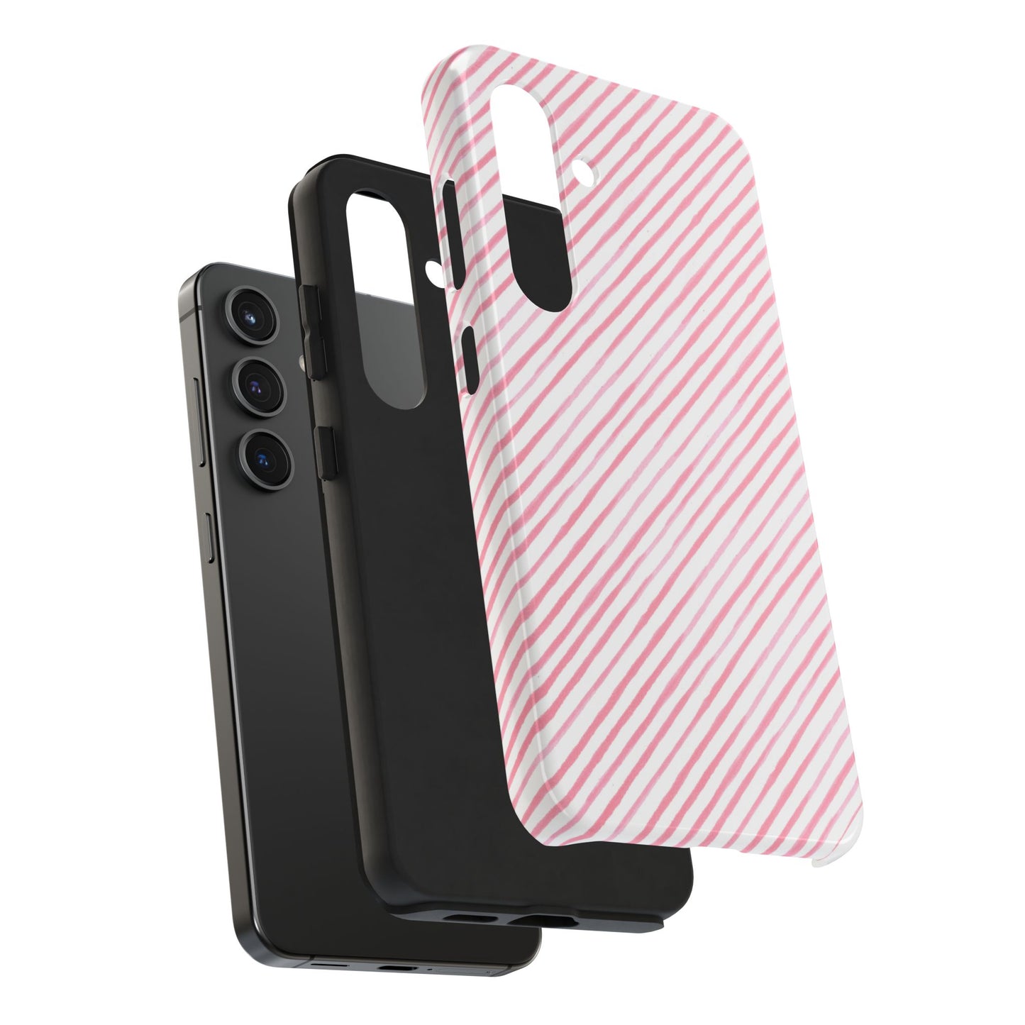 Bias Stripe White / Pink Phone Case