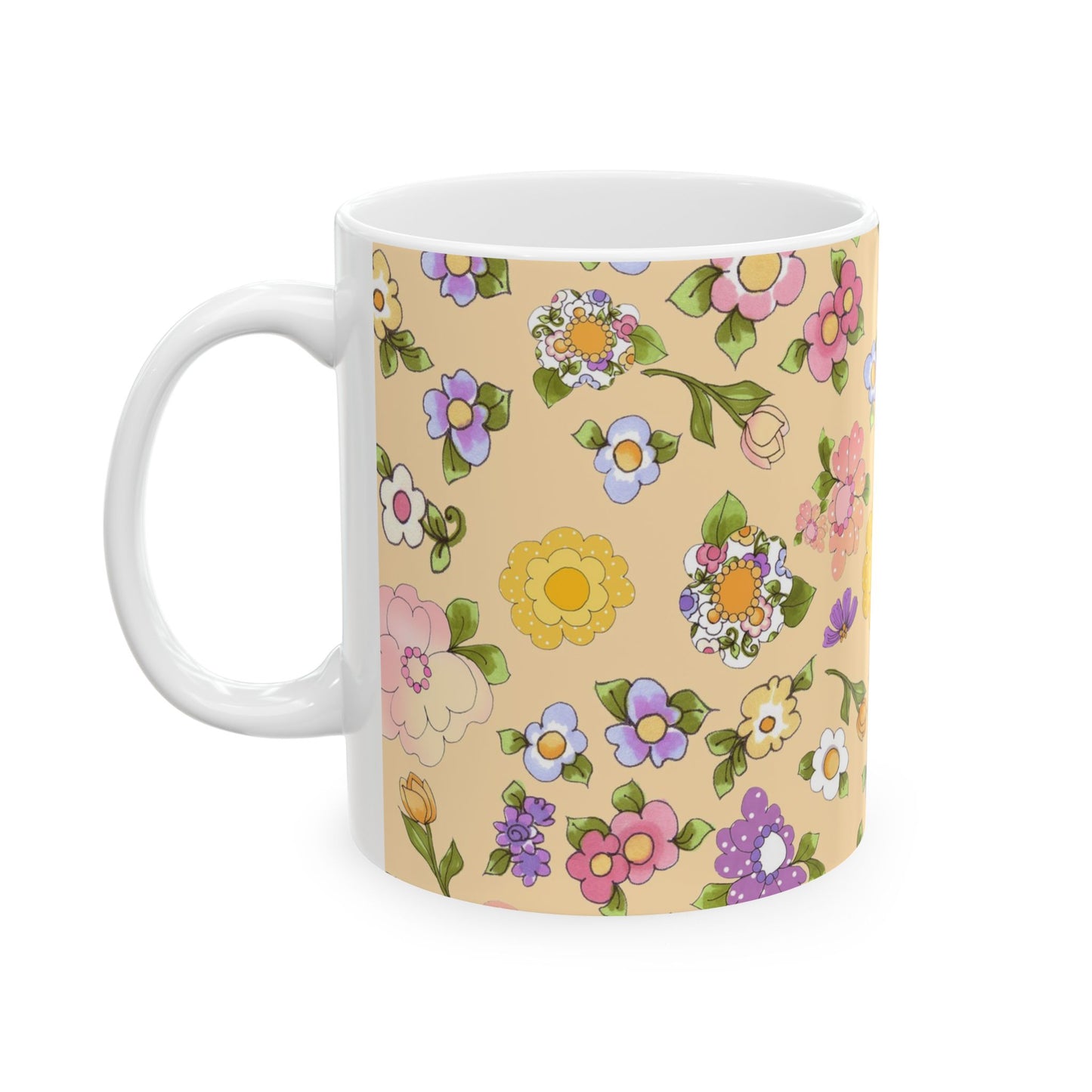 Flowery Yellow Cup