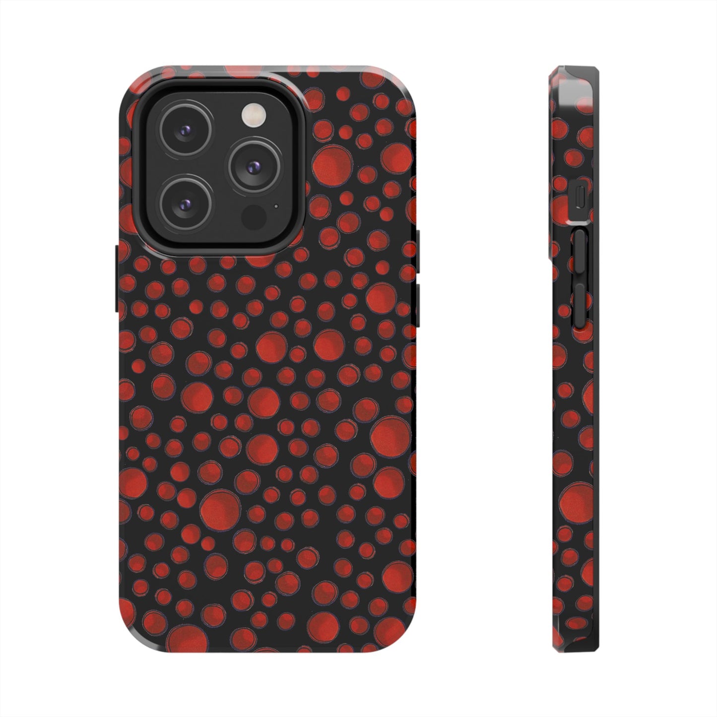 Dot Assortment Black / Red Phone Case