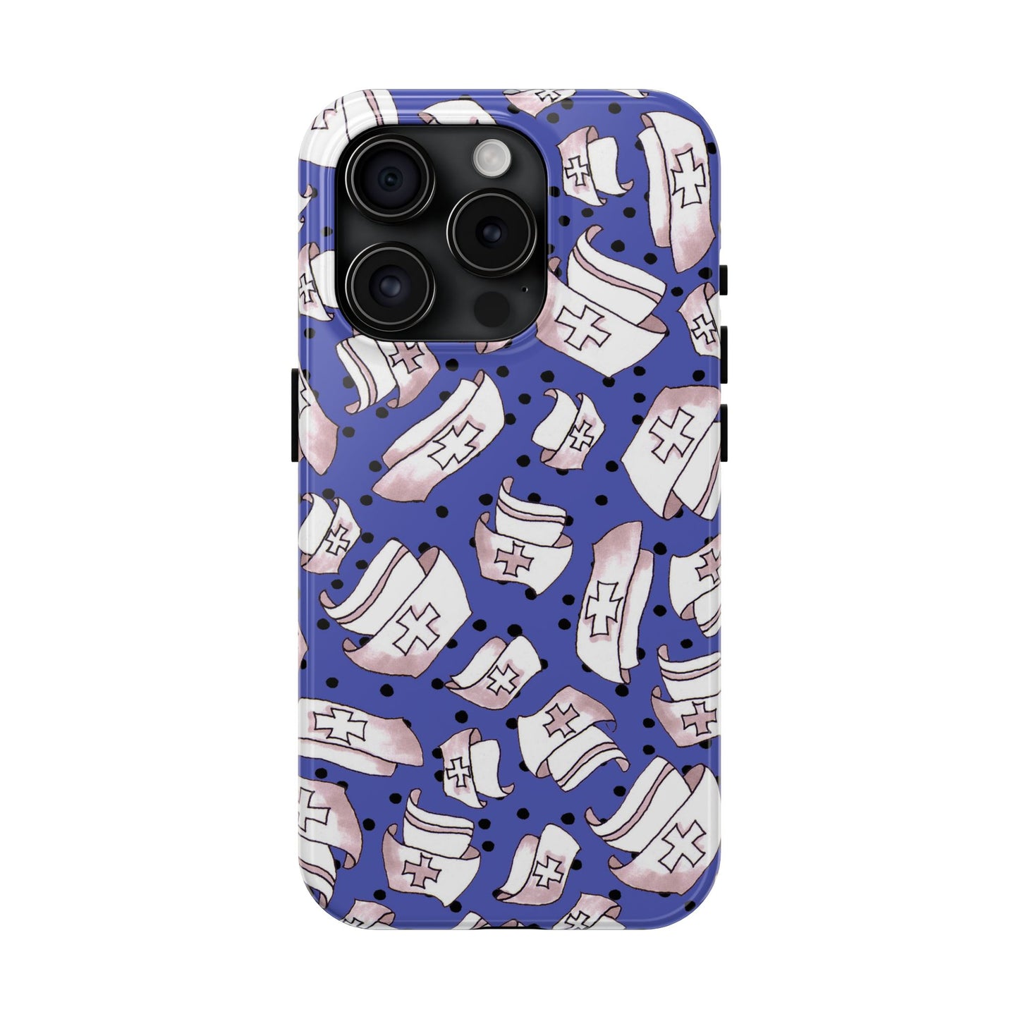 Med Hats Blue / Black Phone Case