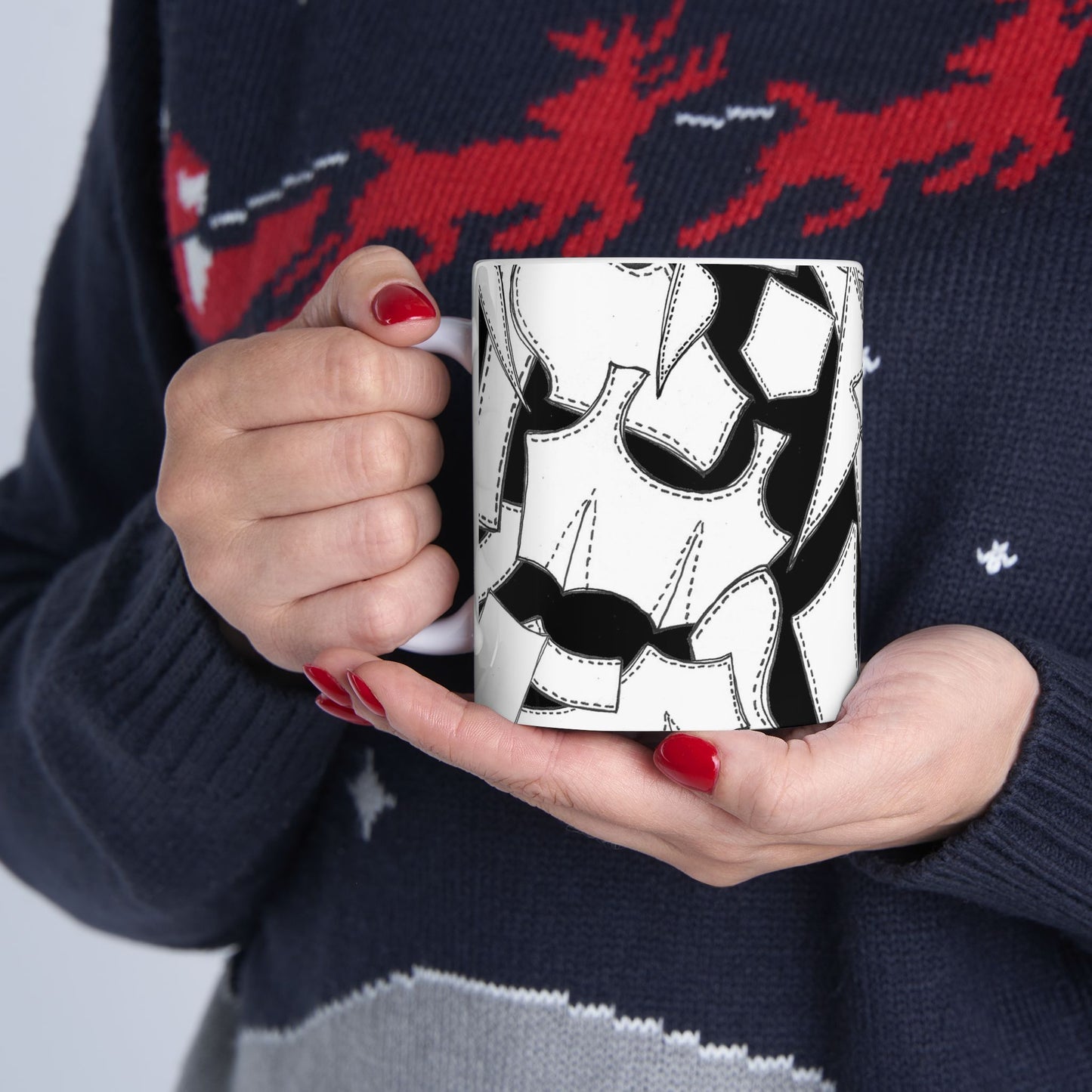 Pattern Pieces Black /  White Cup