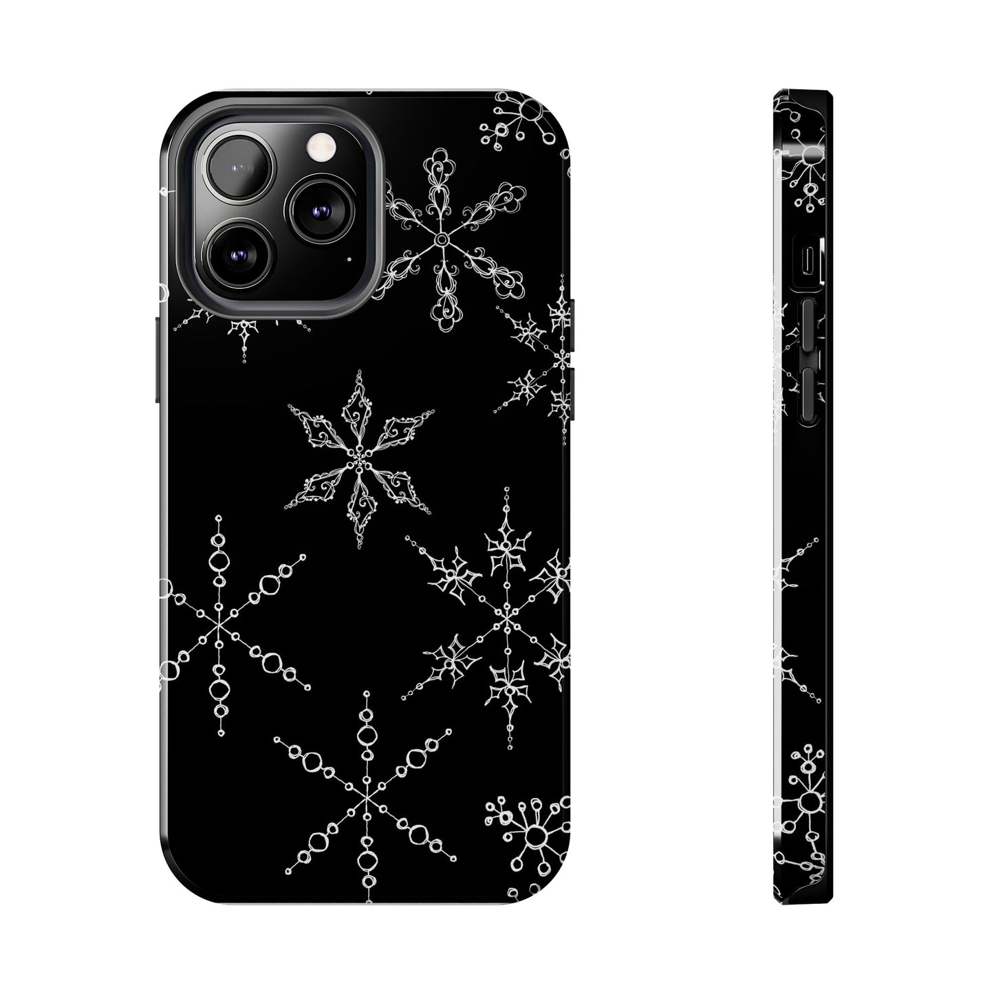 Snowflakes Black Phone Case