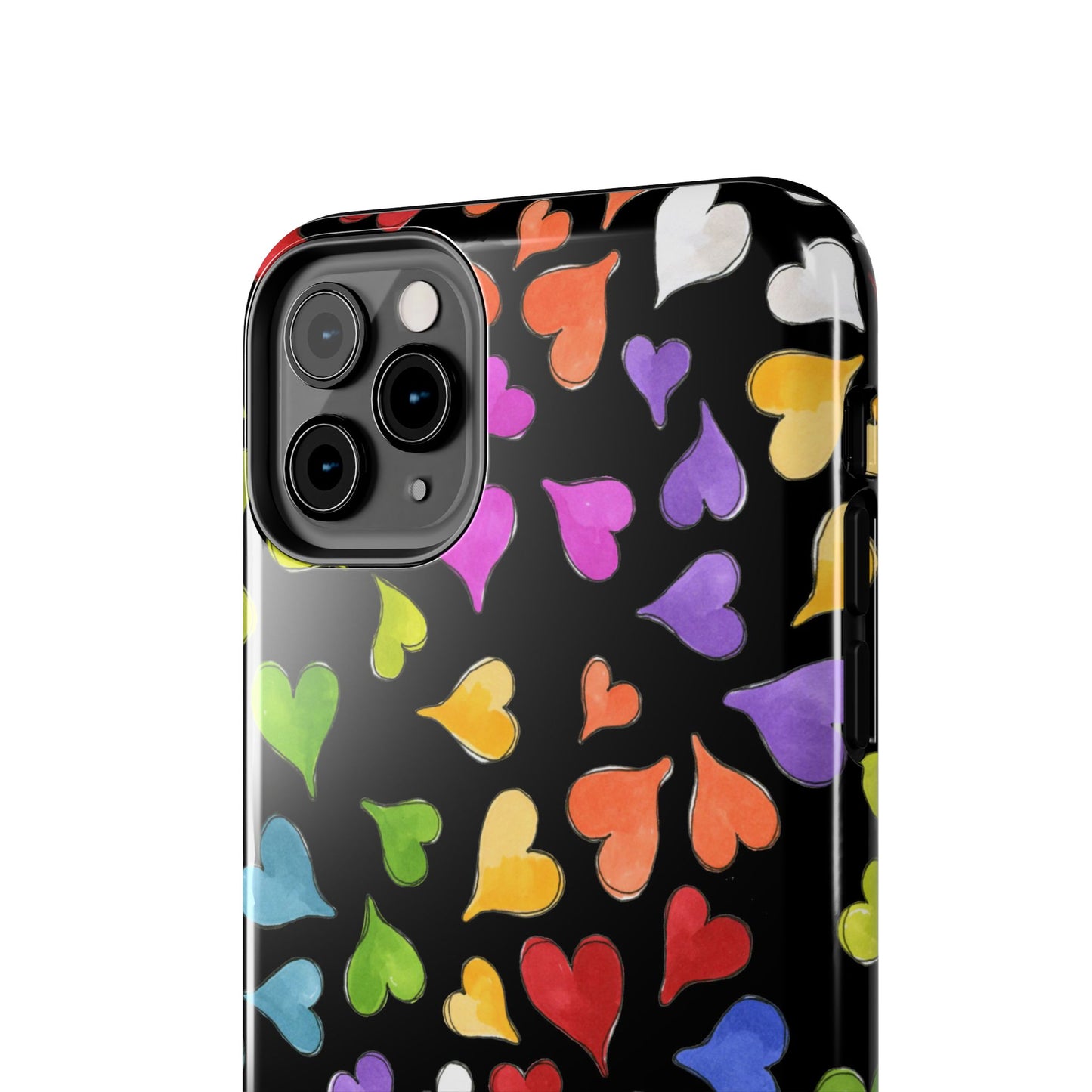 Happy Hearts Black Phone Case