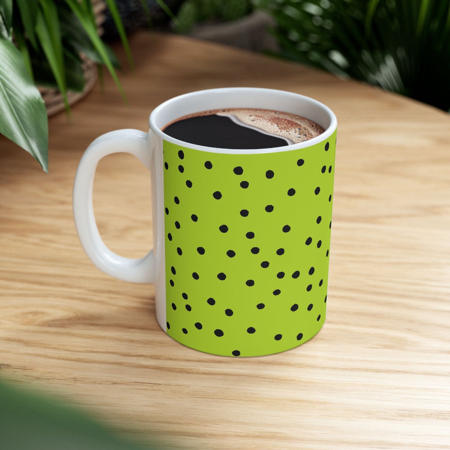 Dinky Dots Lime / Black Cup