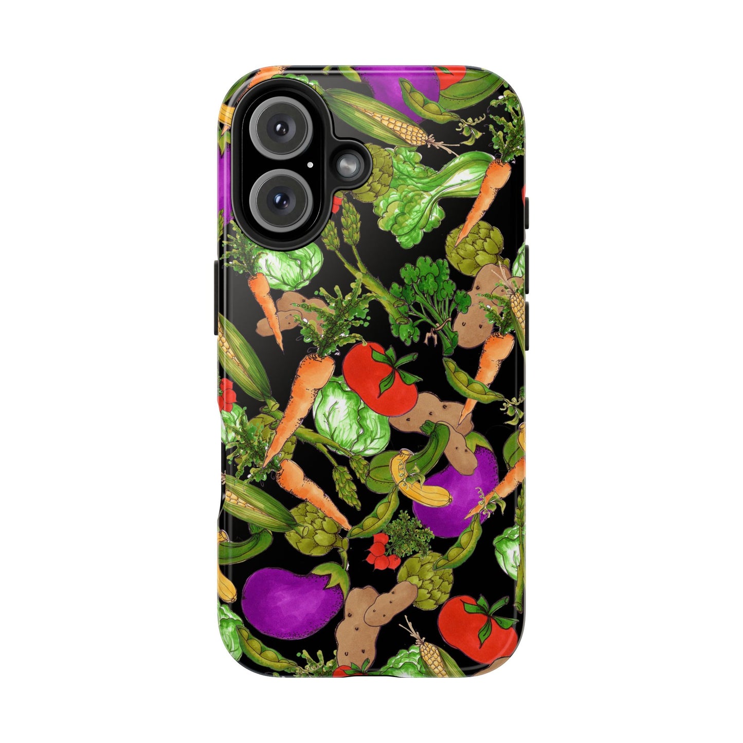 Veggie Jungle Black Phone Case