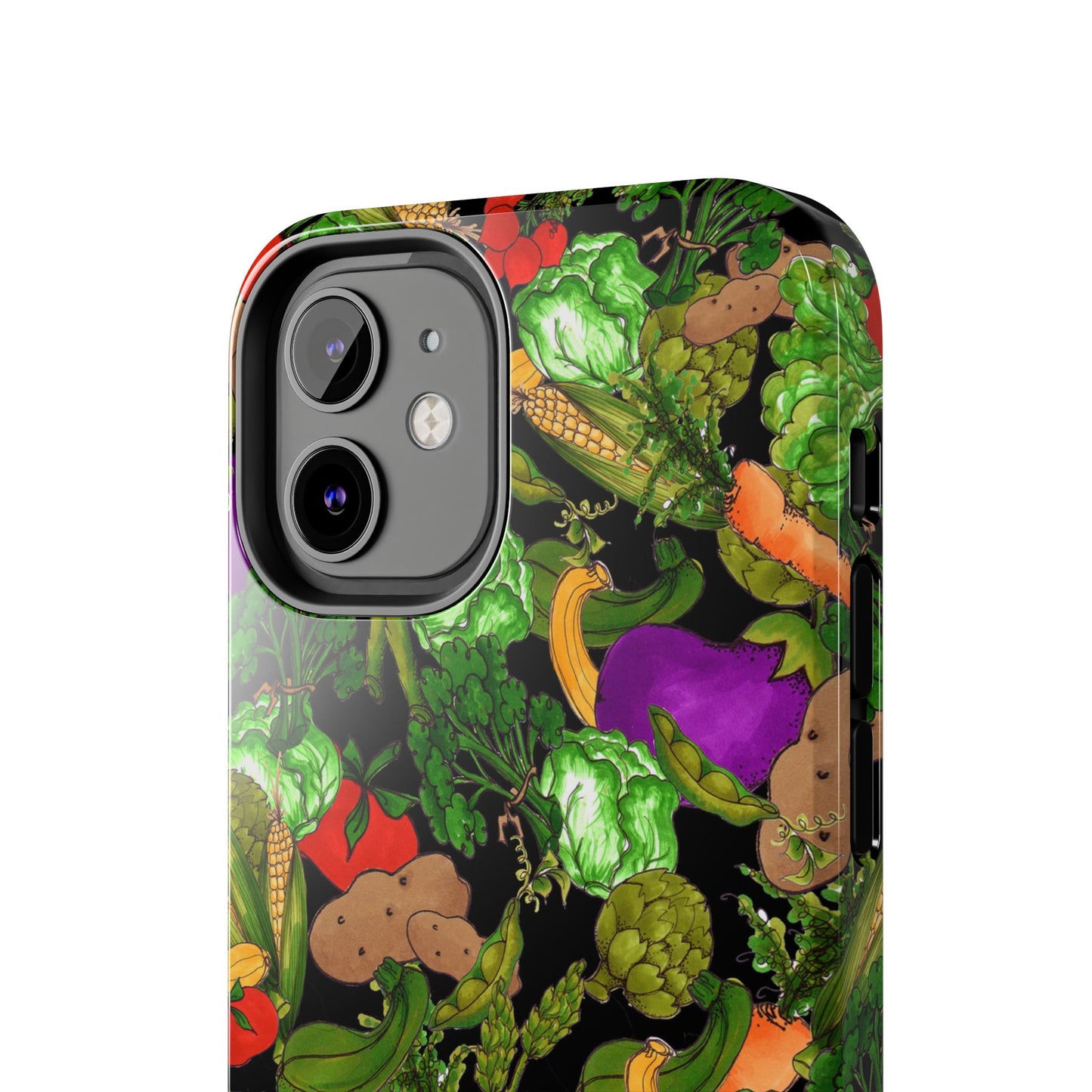 Veggie Jungle Black Phone Case