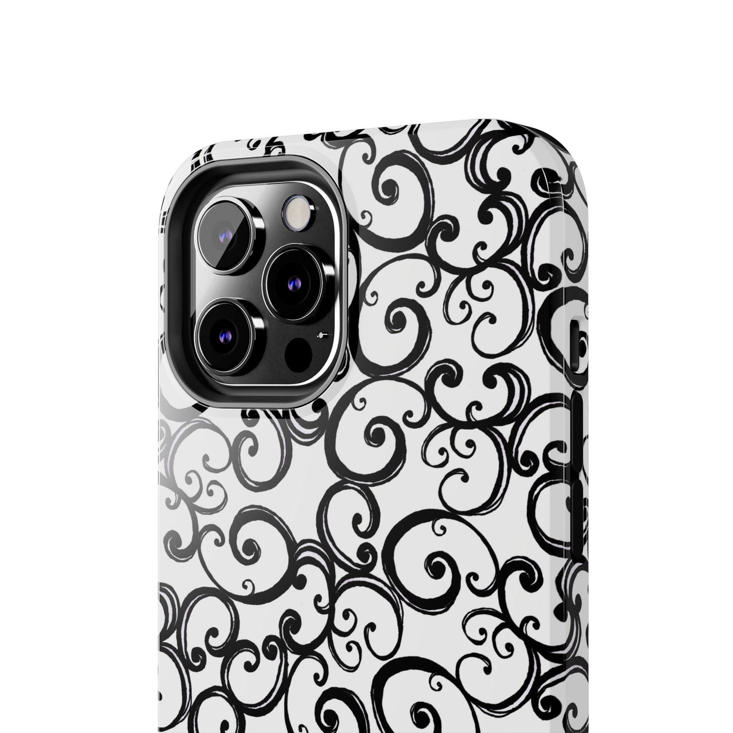 Curls White / Black Phone Case