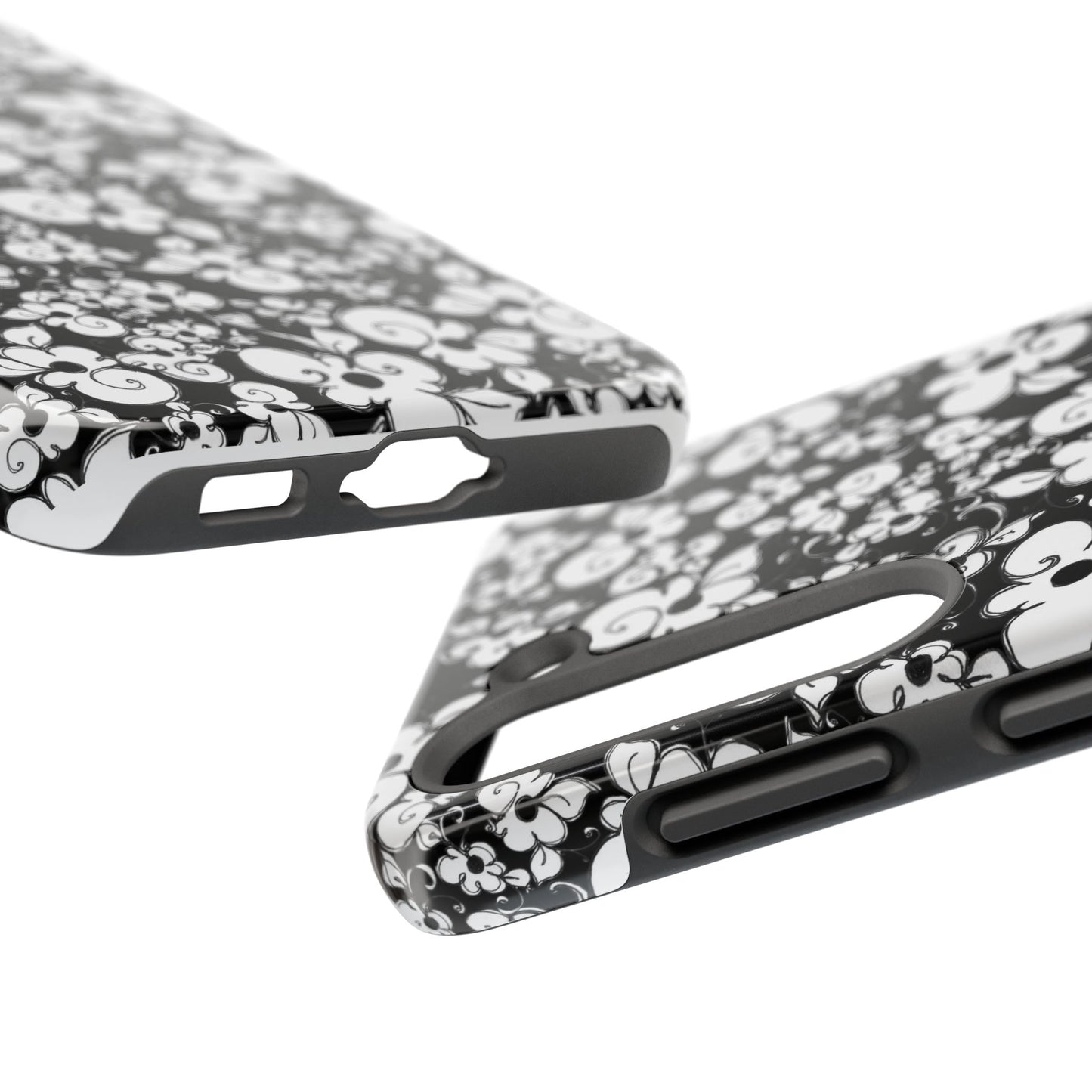 Dog Daisies Black Phone Case