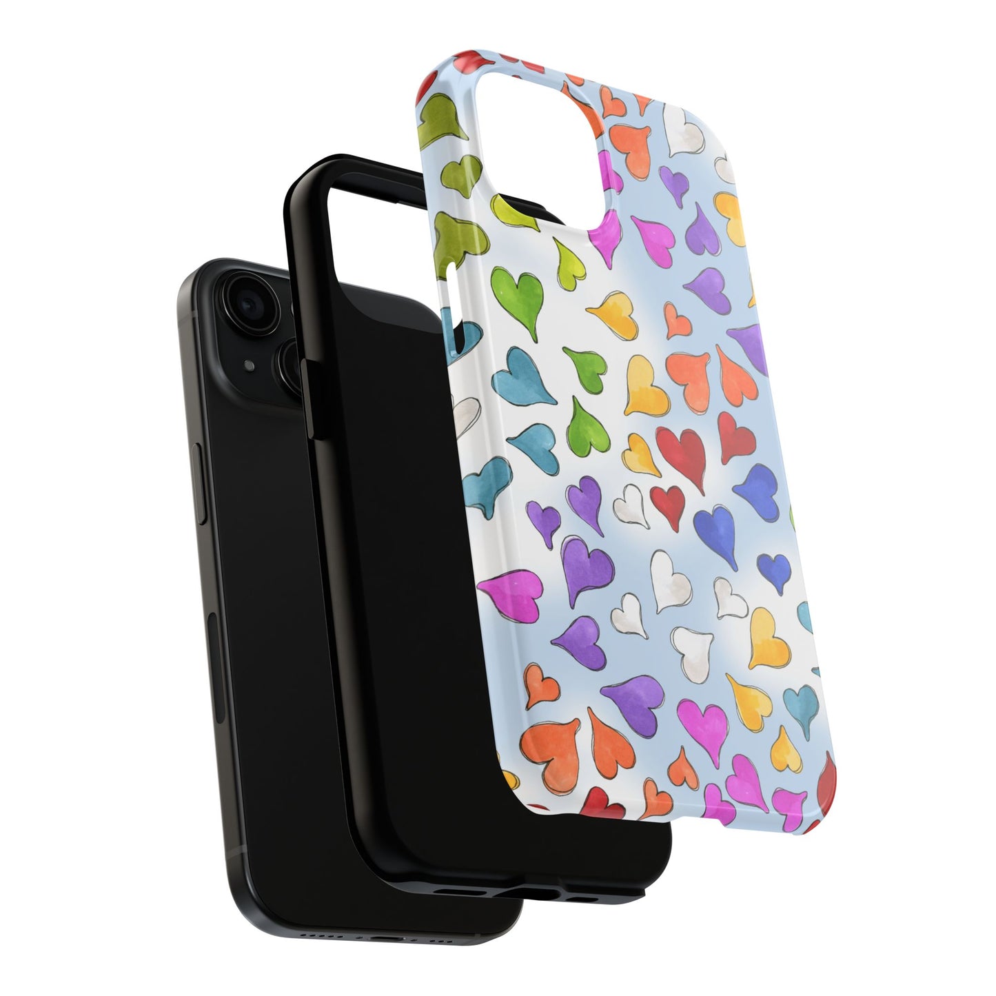 Happy Hearts Blue Sky Phone Case