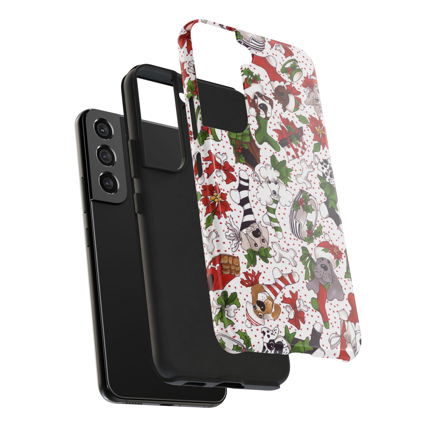 Holiday Fun Toss White / Red Phone Case