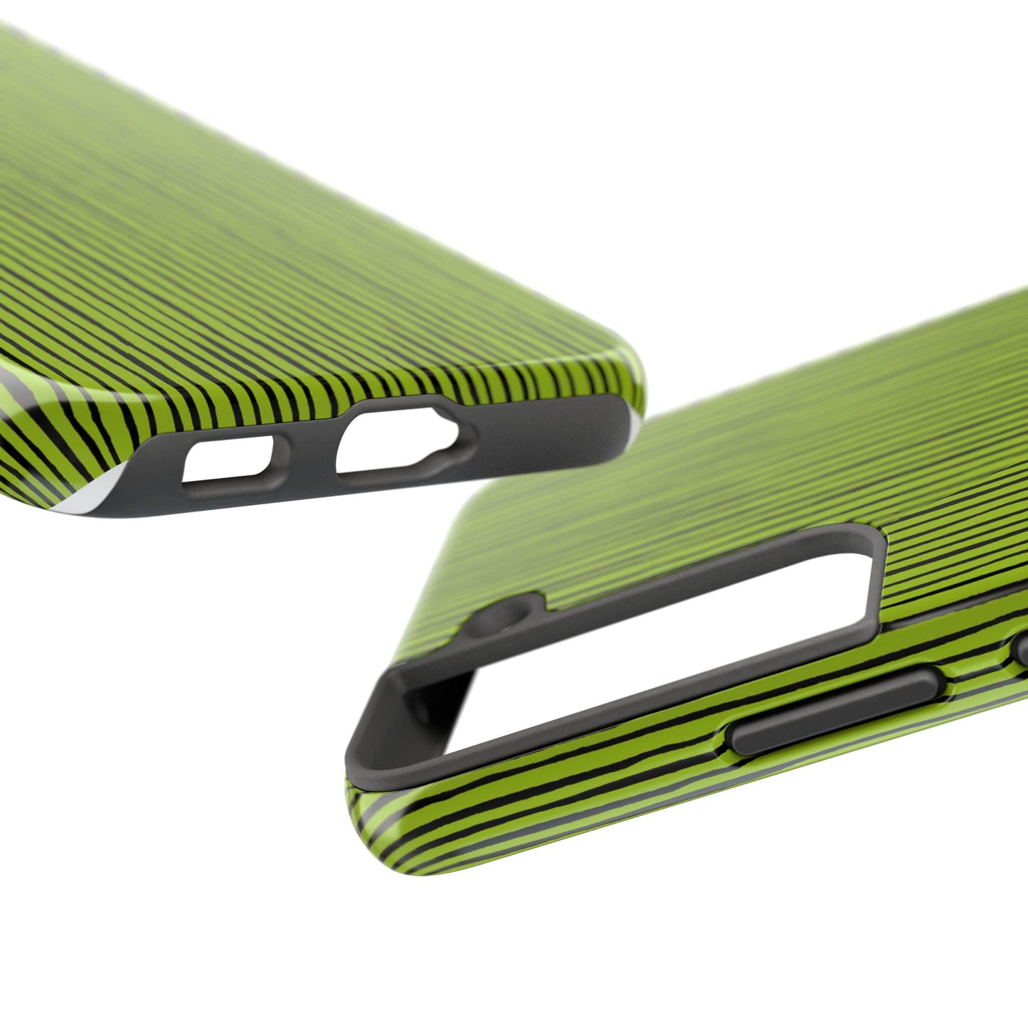 Quirky Pin Stripe Green / Black Phone Case