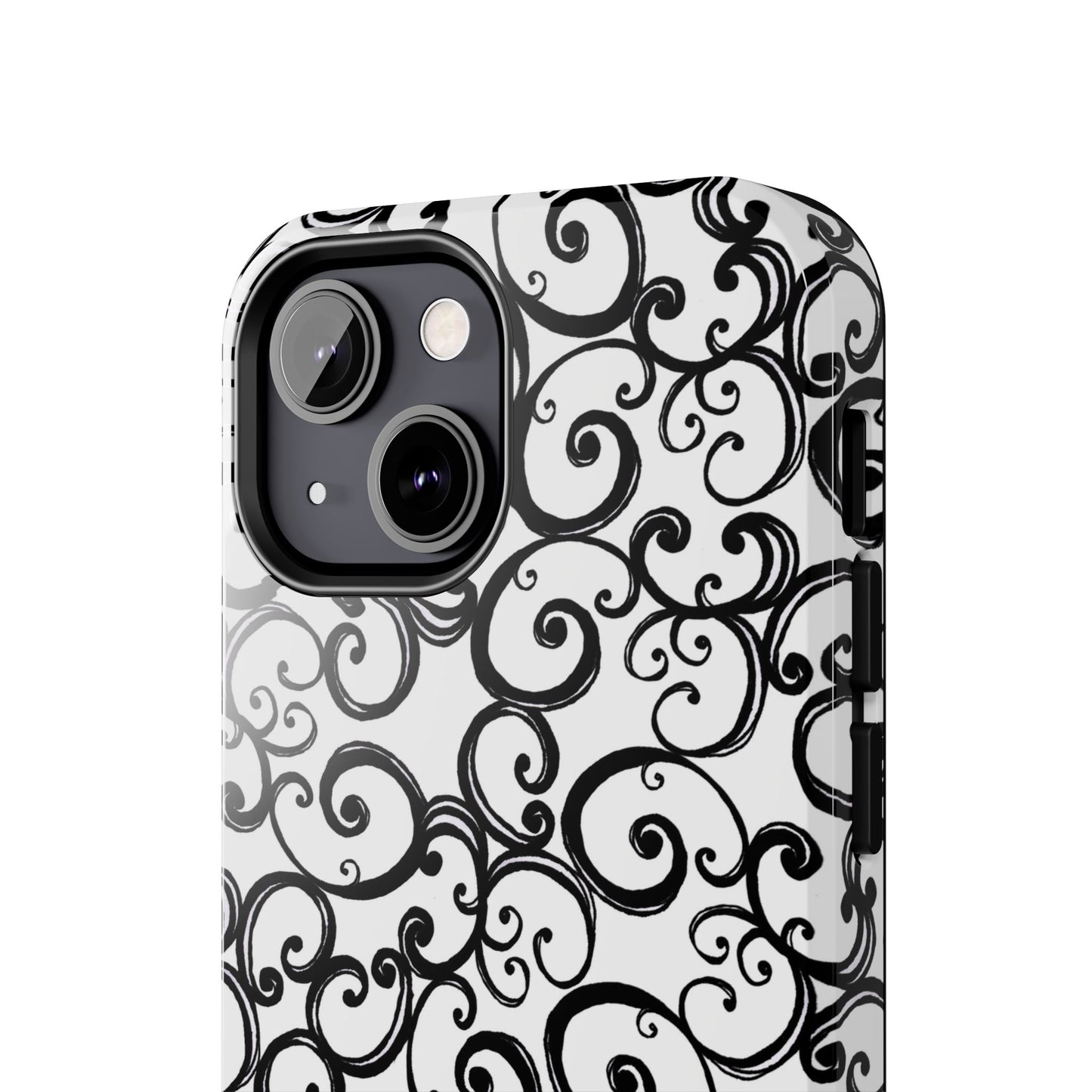 Curls White / Black Phone Case