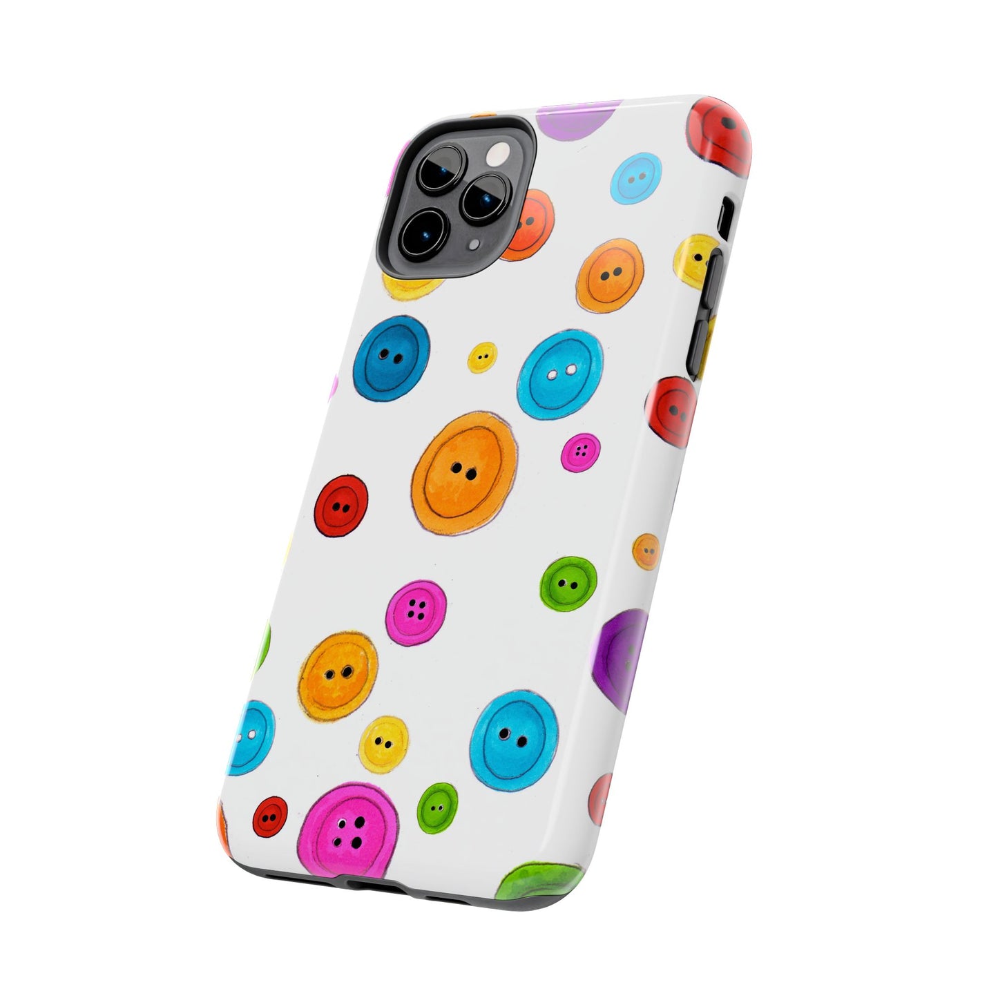 Button Dots White Phone Case