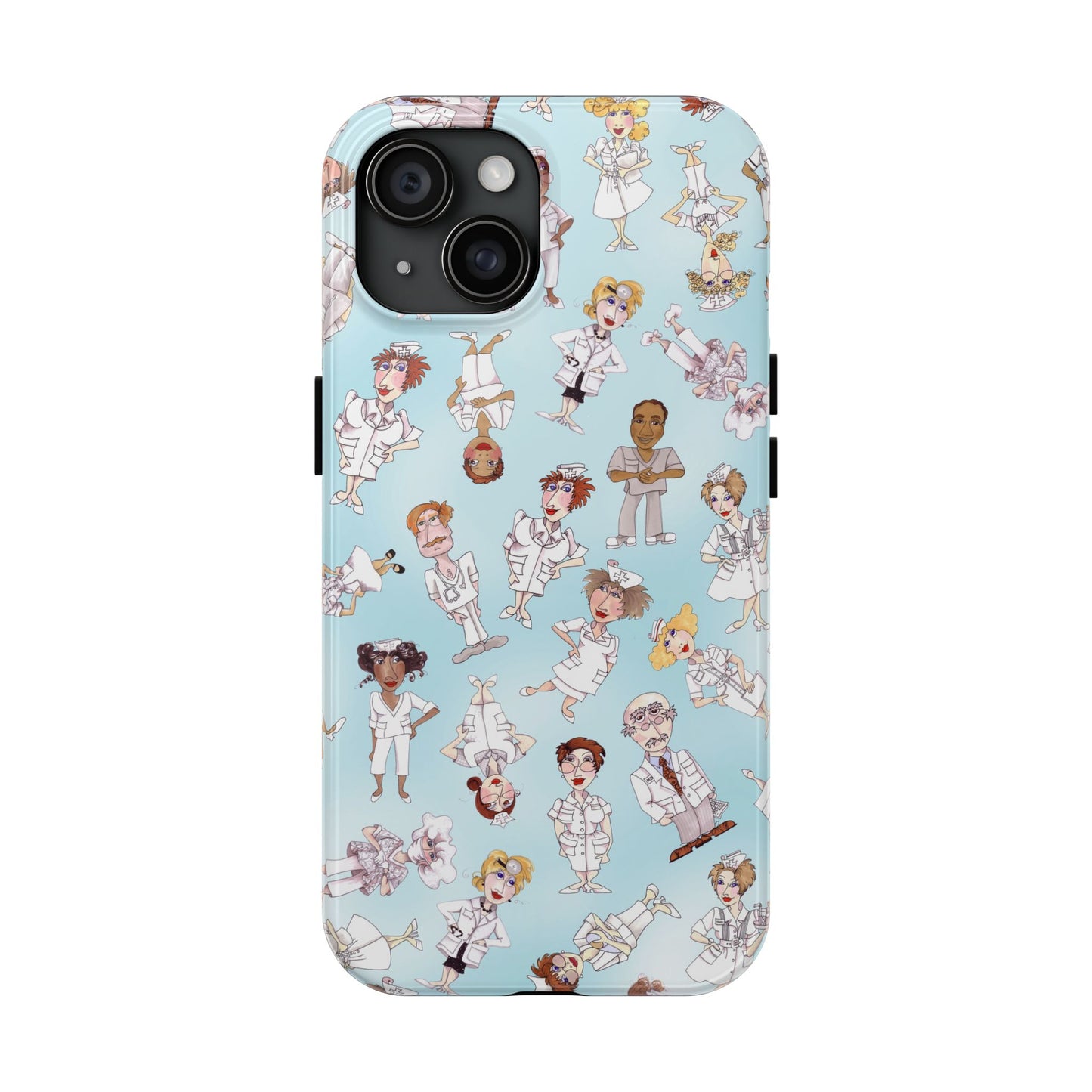 Tossed Nurses Aqua Phone Case