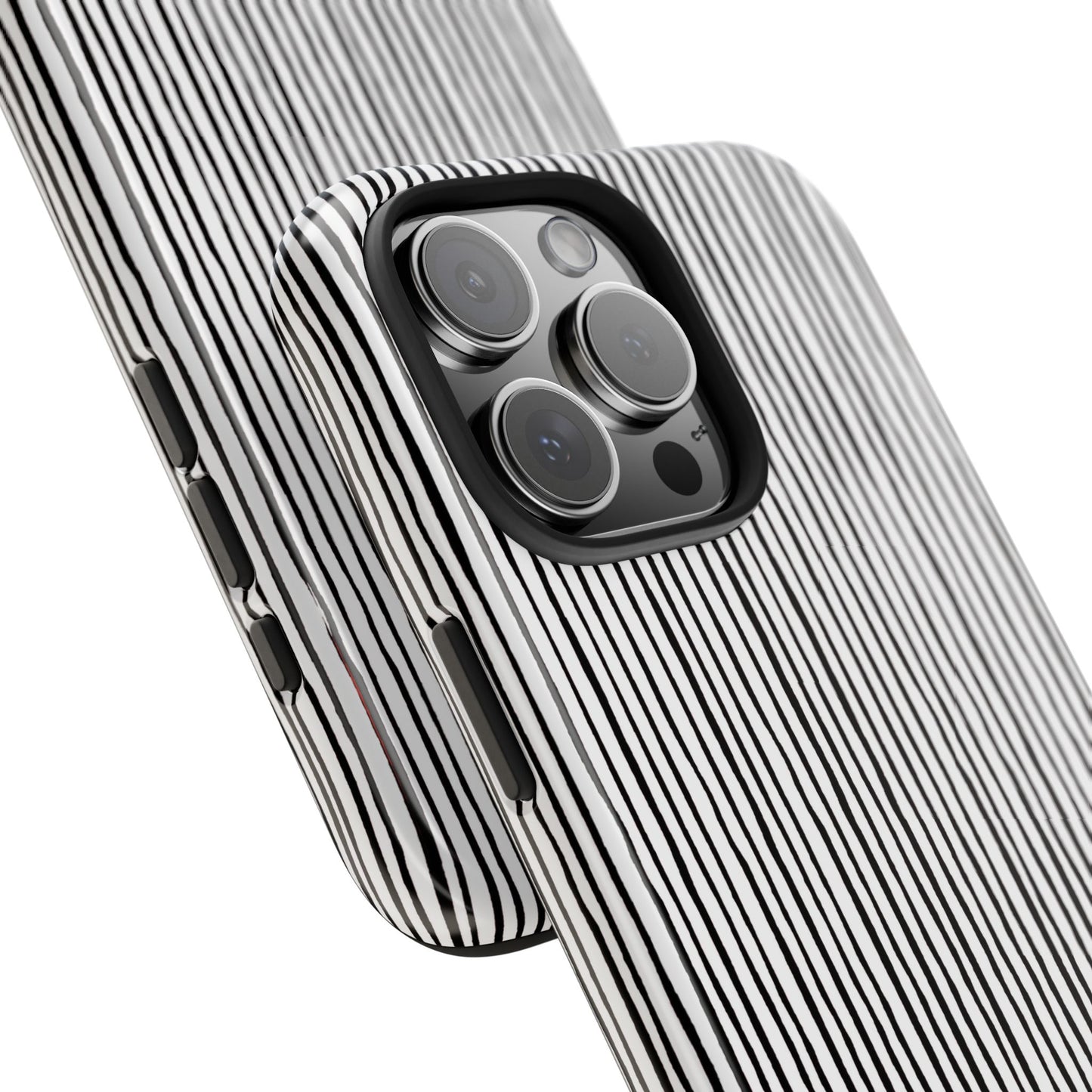 Quirky Pin Stripe White / Black Phone Case