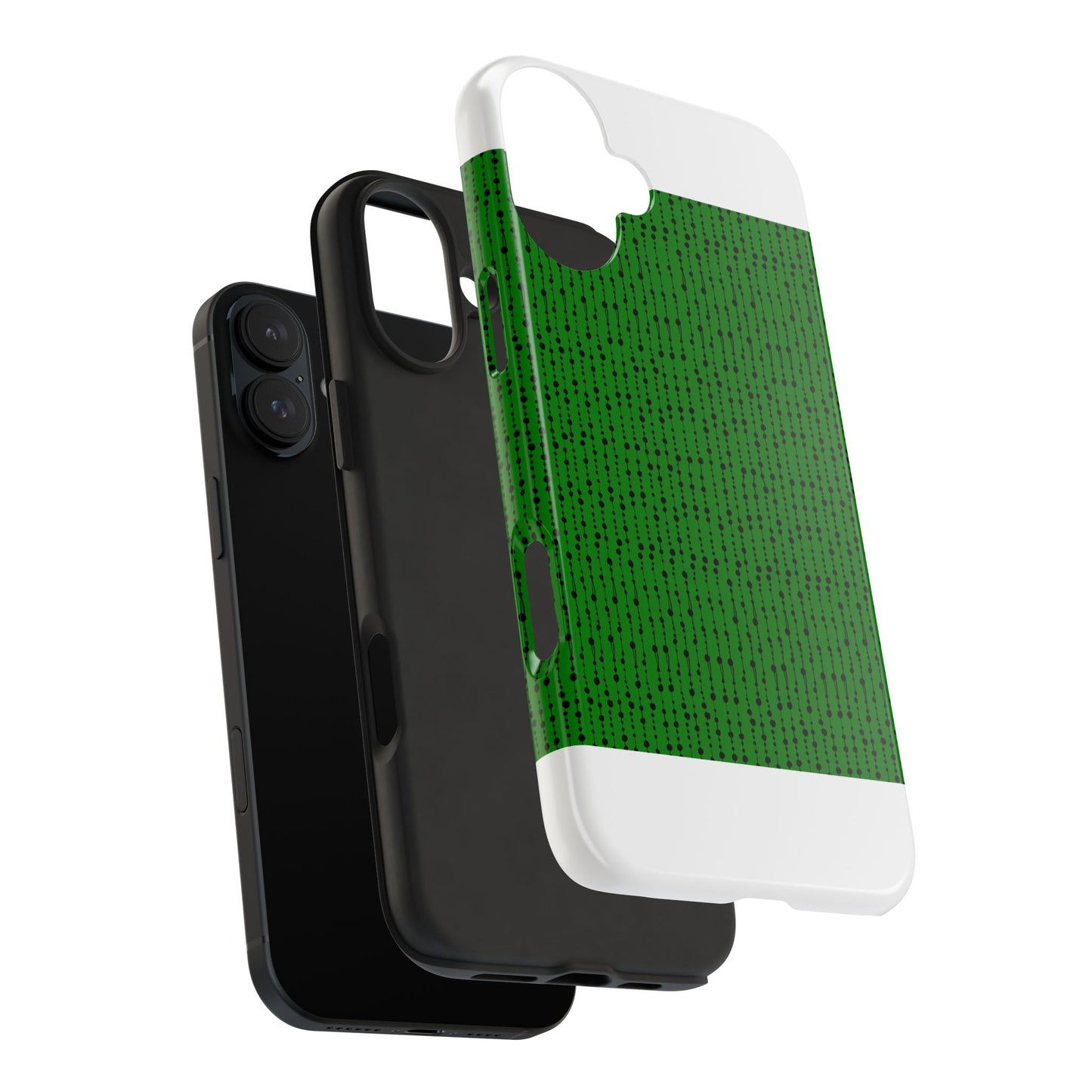 Beaded Curtain Green / Black Phone Case