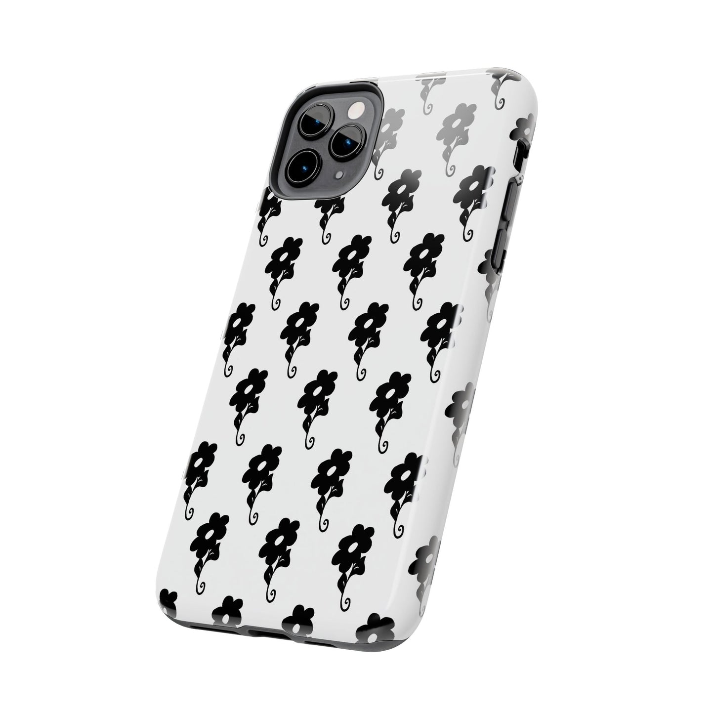 Flowers White / Black Phone Case