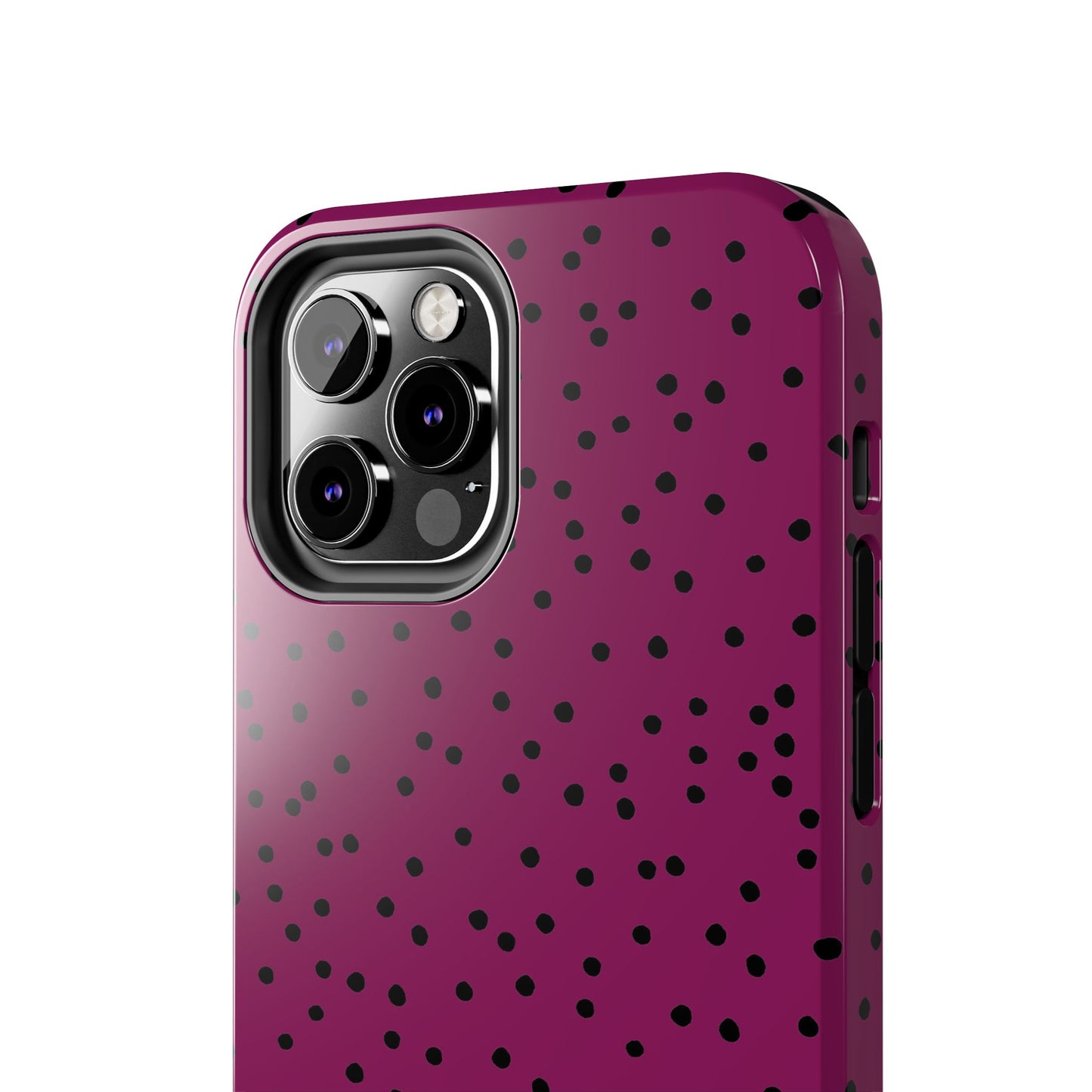 Dinky Dots Burgundy / Black Phone Case