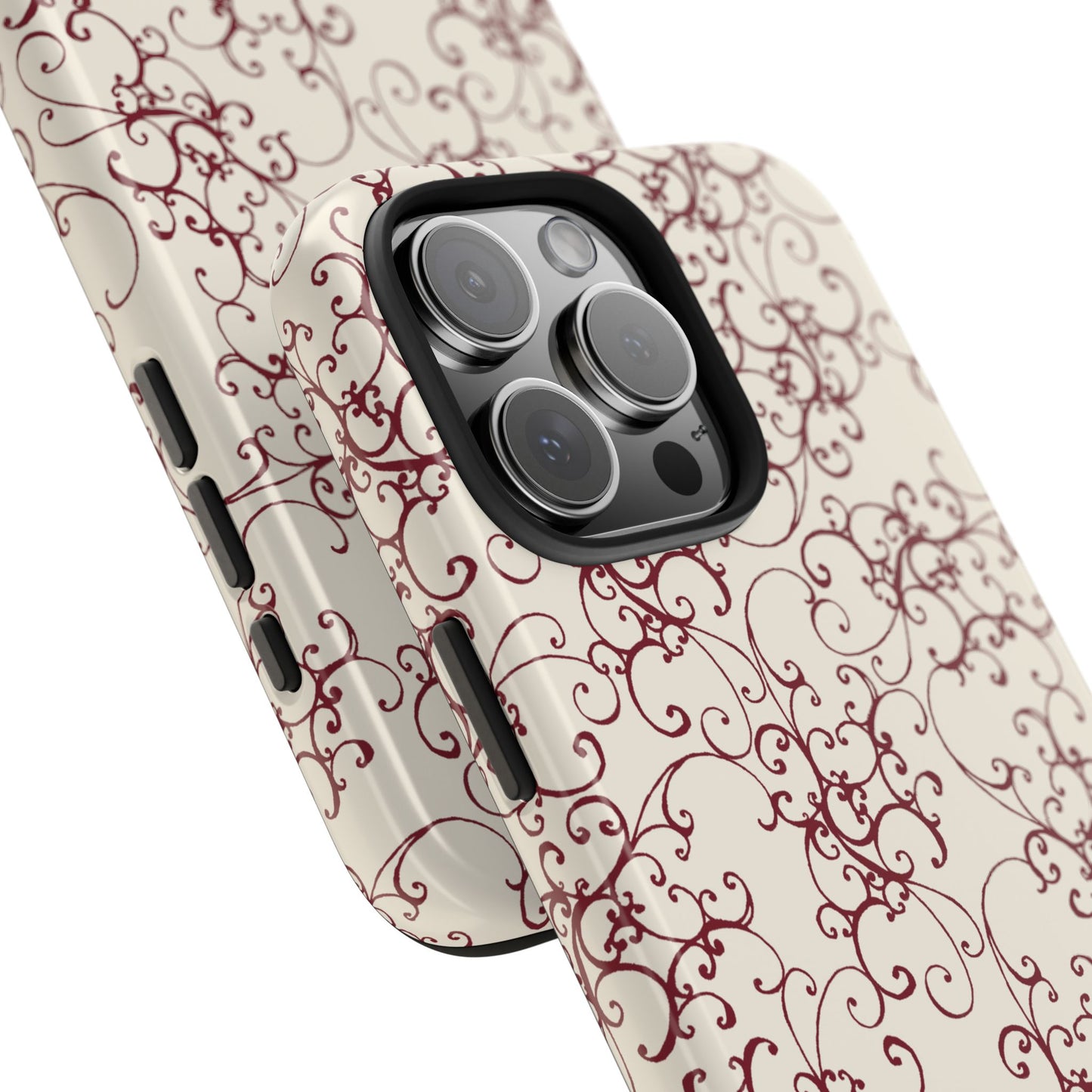 Elegant Scroll Ivory / Red Phone Case