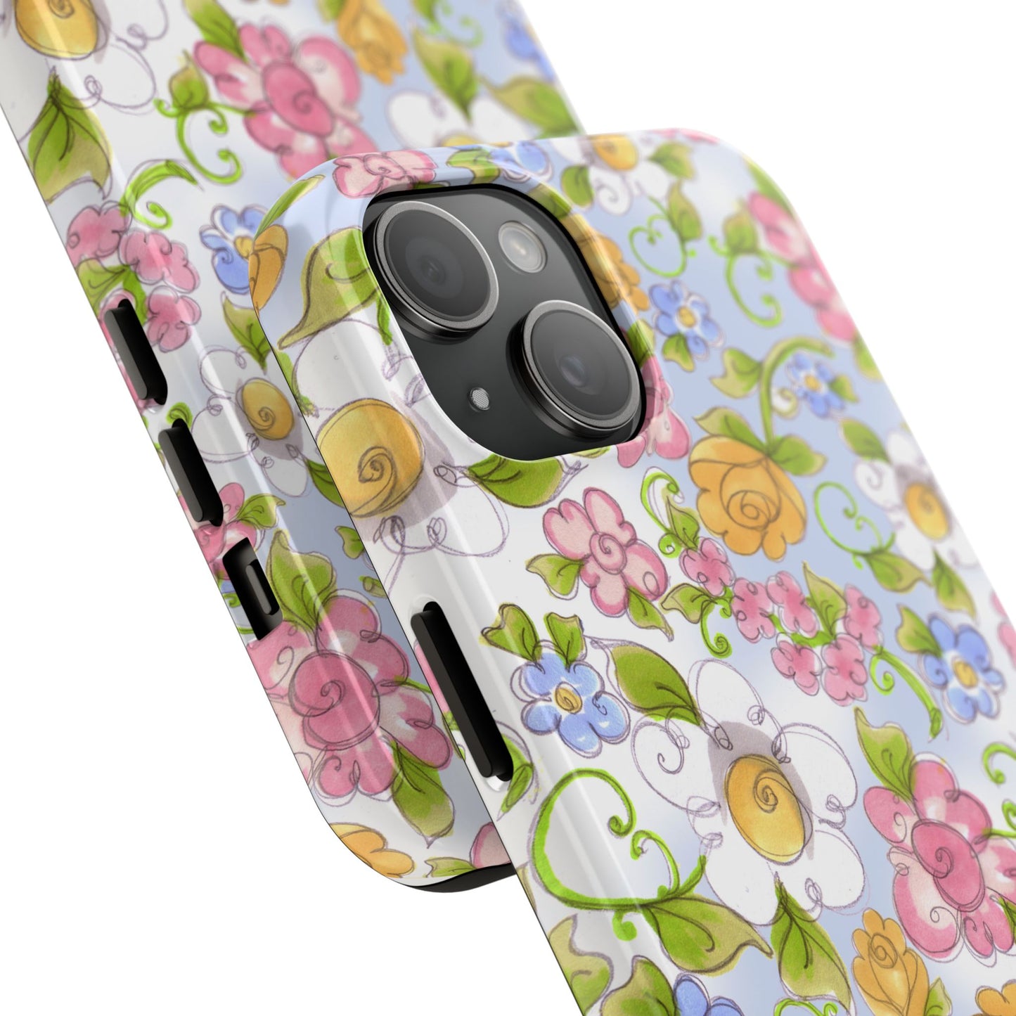 Flower Frolic Blue Phone Case