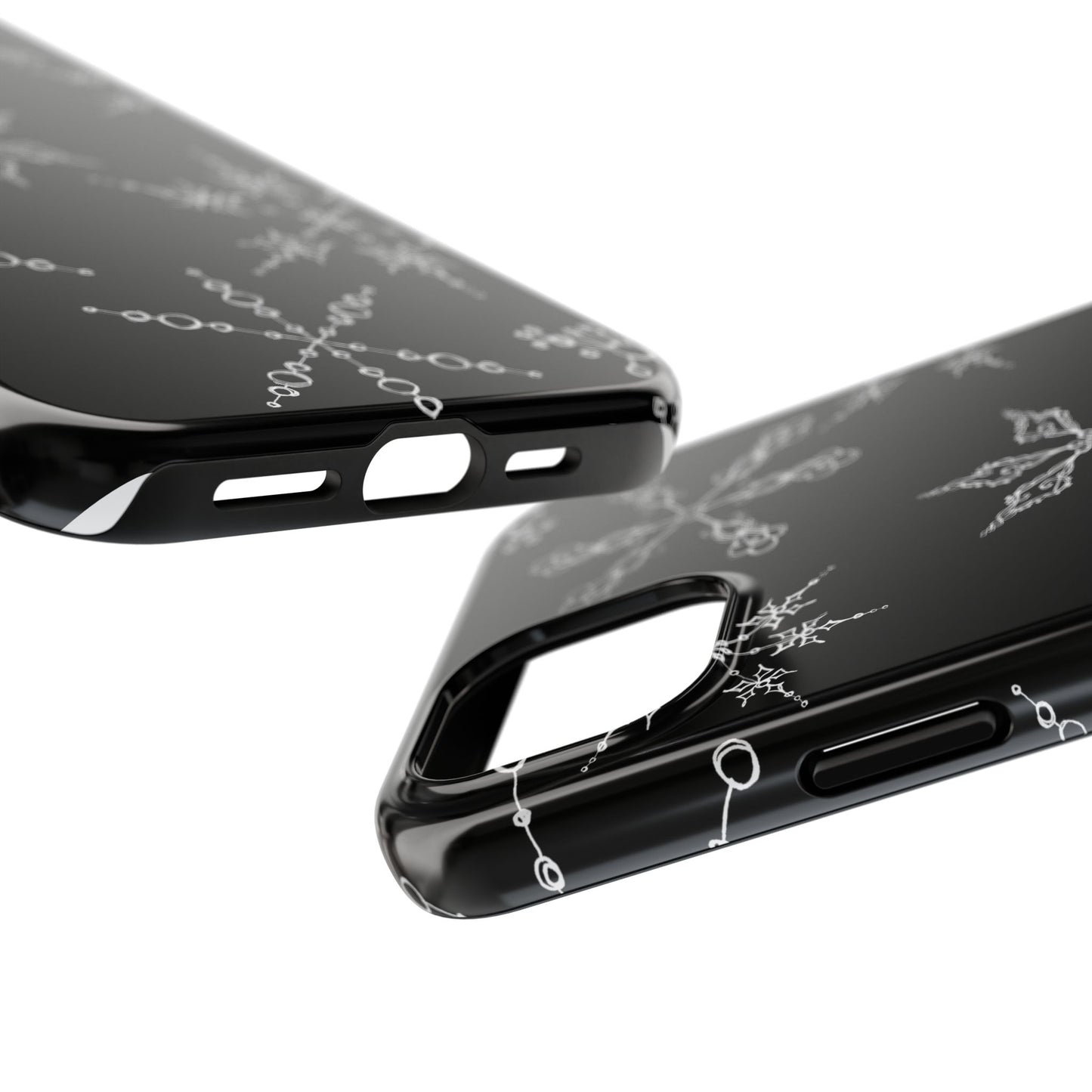 Snowflakes Black Phone Case