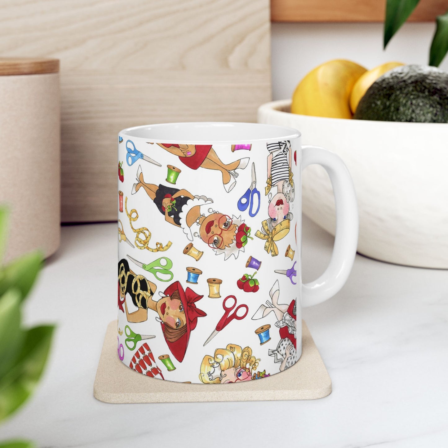 Sew Tossed White Cup