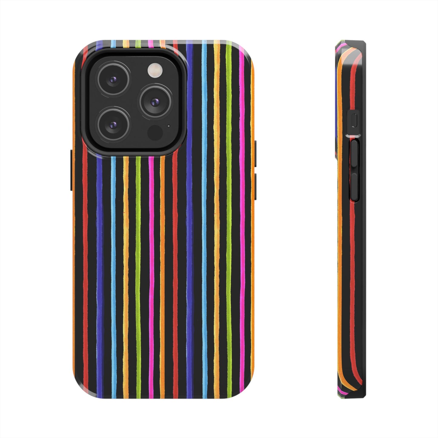Happy Stripe Black Phone Case