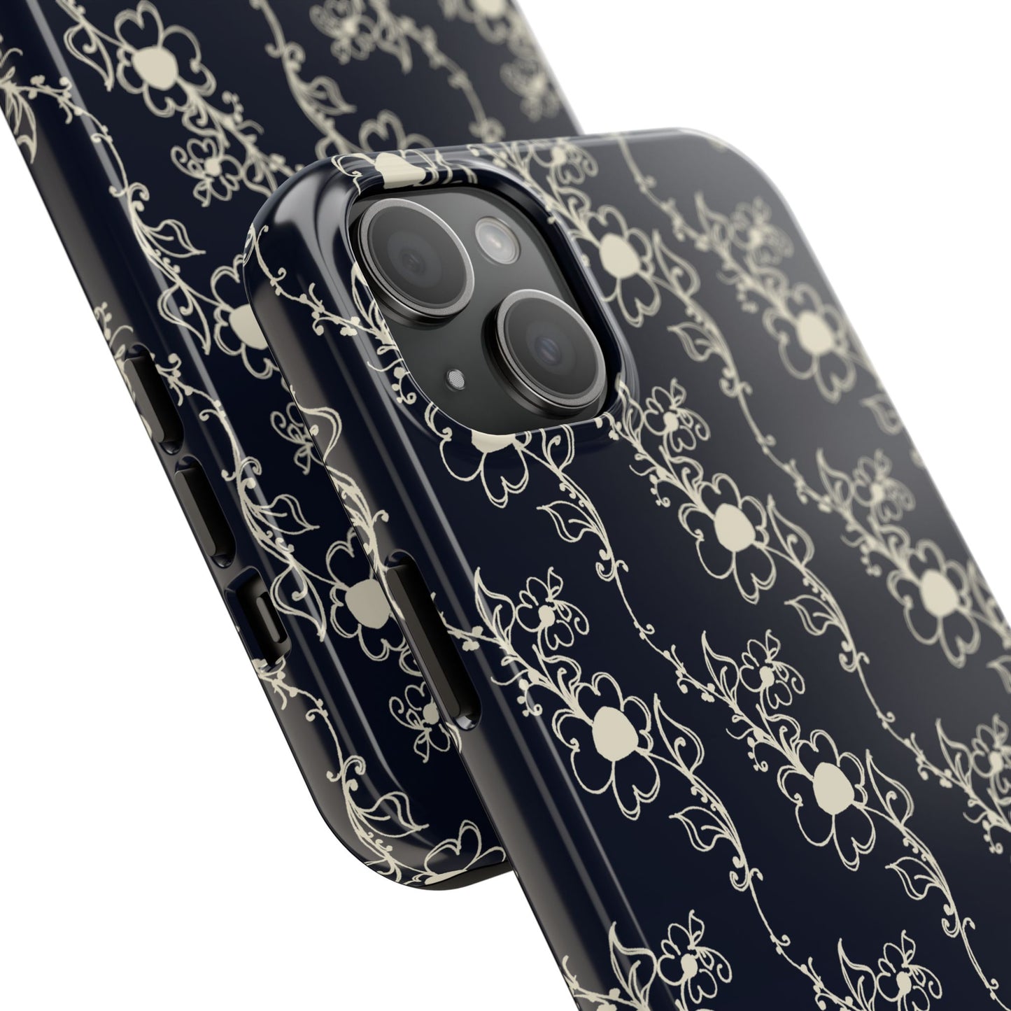 Diagonal Daisies Black / Ivory Phone Case