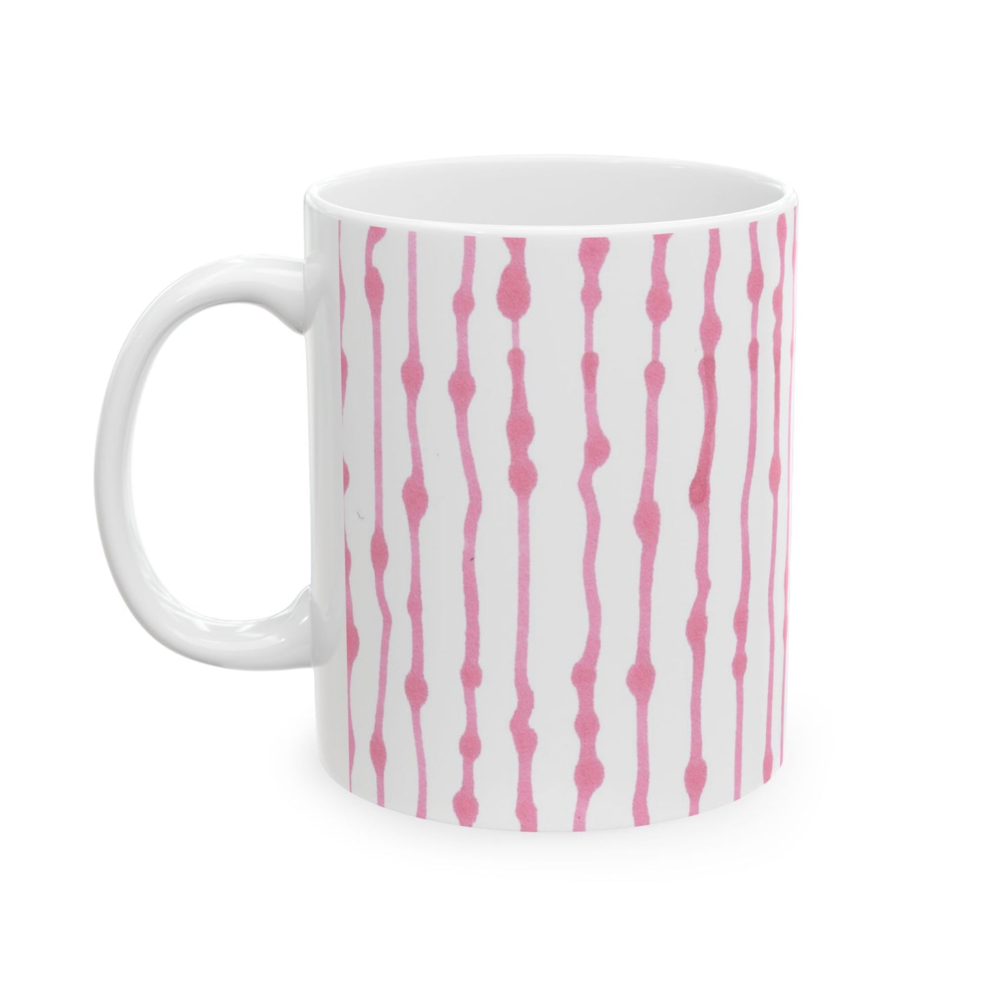 Faux Seersucker White / Pink Cup