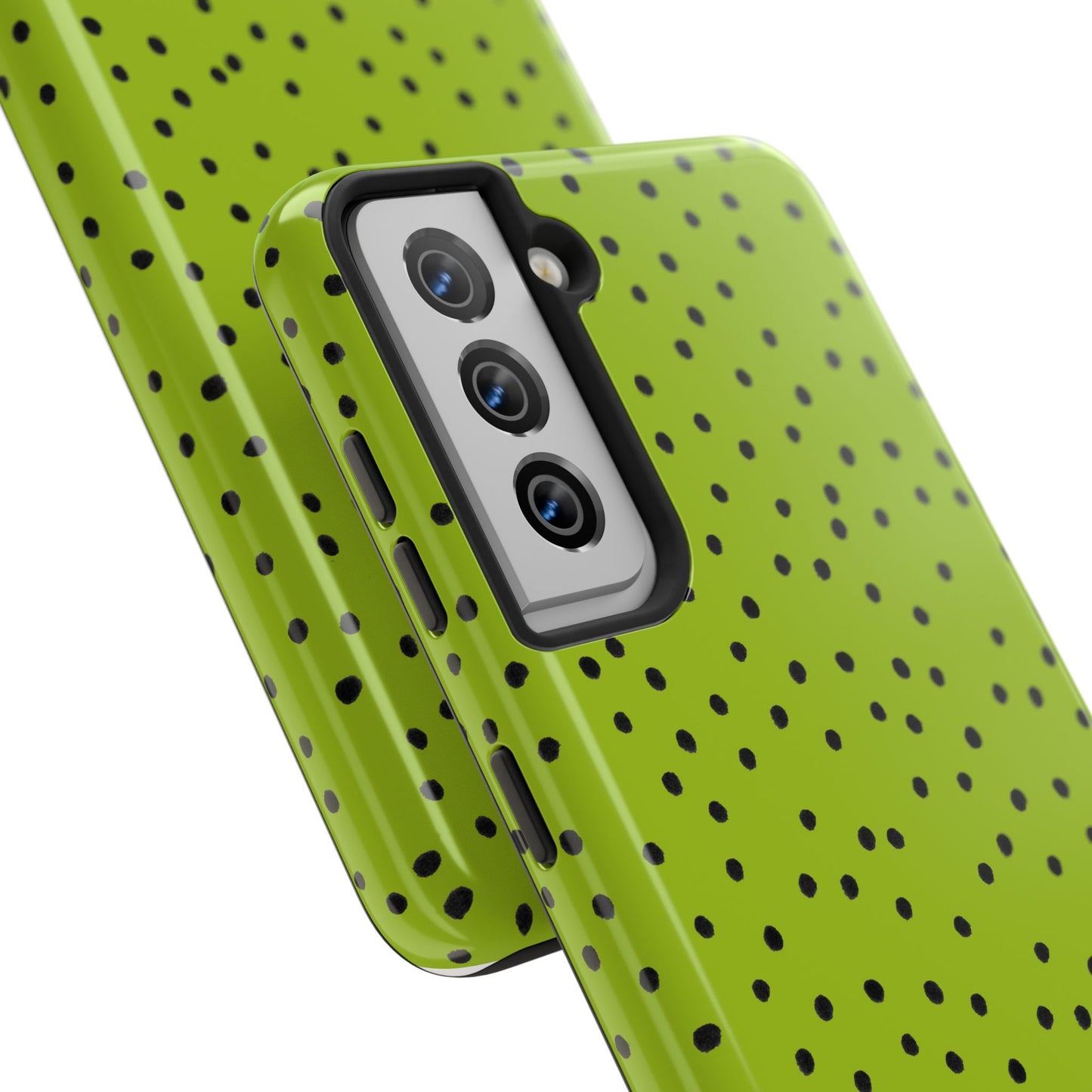 Dinky Dots Chartreuse / Black Phone Case