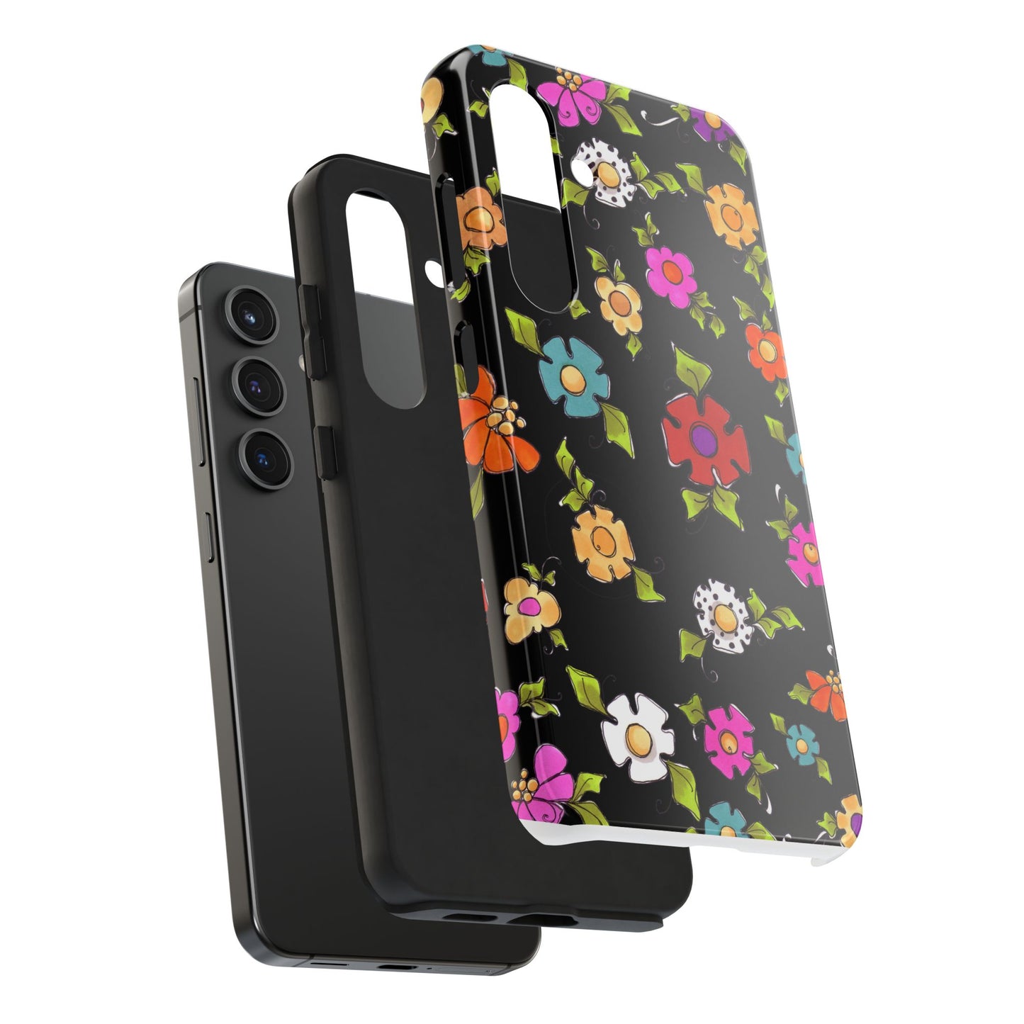 Dog Blooms Black Phone Case