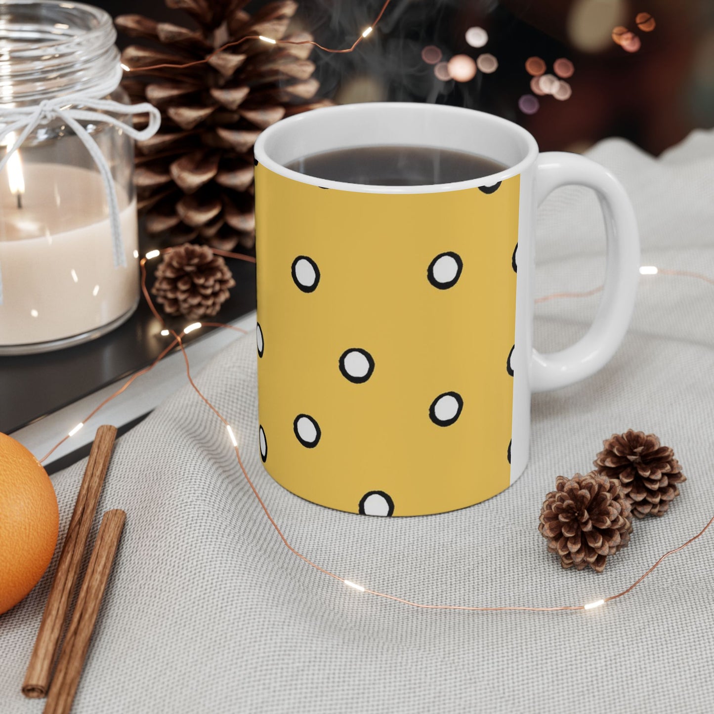 Dots Yellow / White / Black Cup