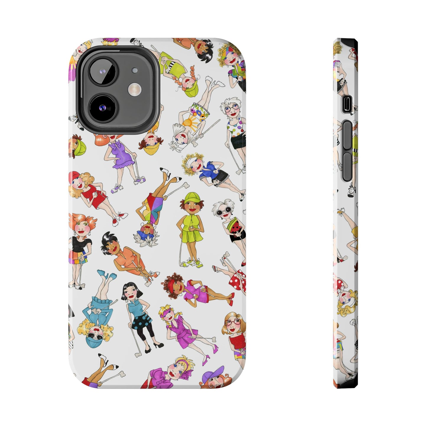 Tossed Golfer Girls White Phone Case