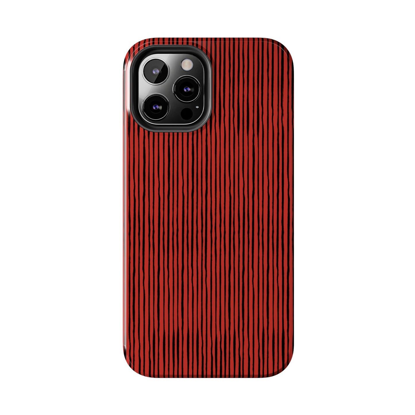 Quirky Bias Stripe Red / Black Phone Case