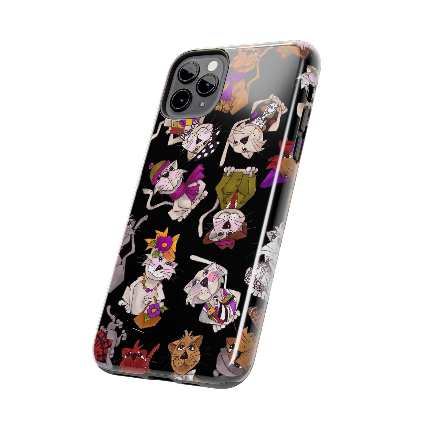 Spice Cats Tossed Black Phone Case