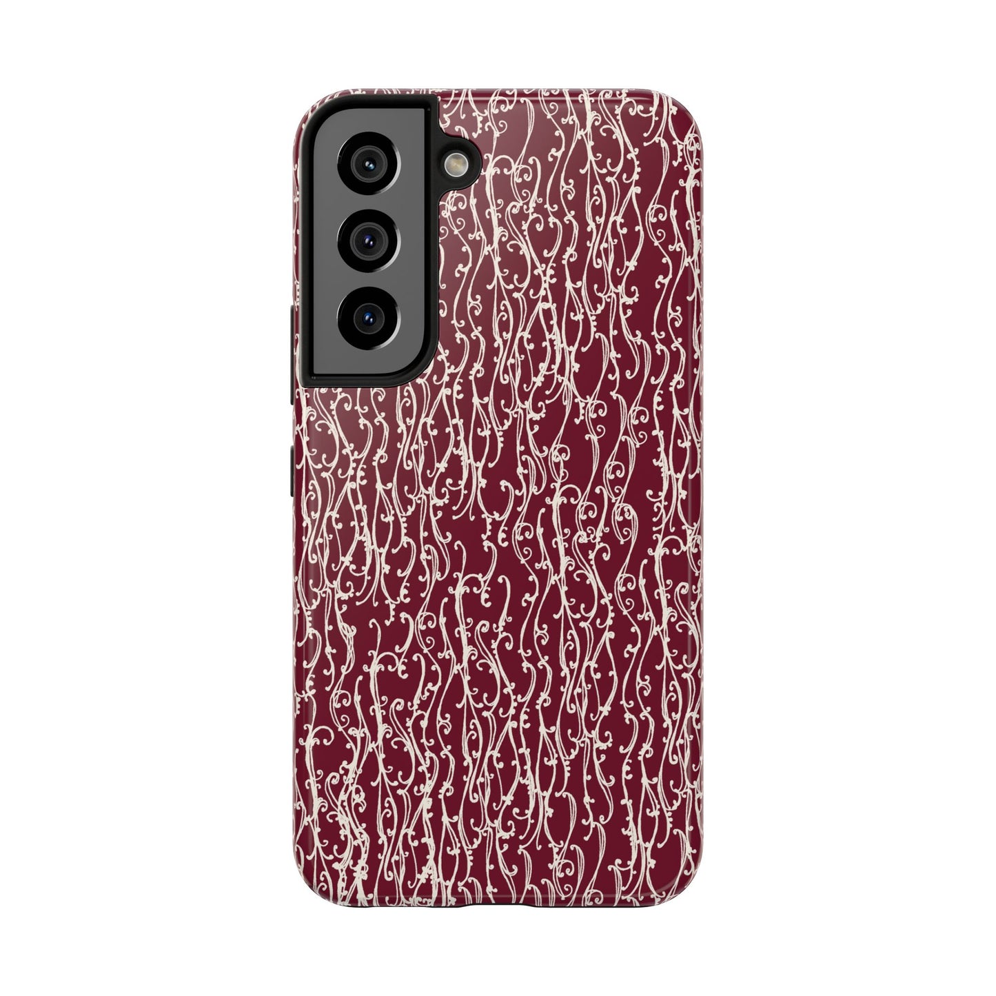Swan Scroll Red / White Phone Case