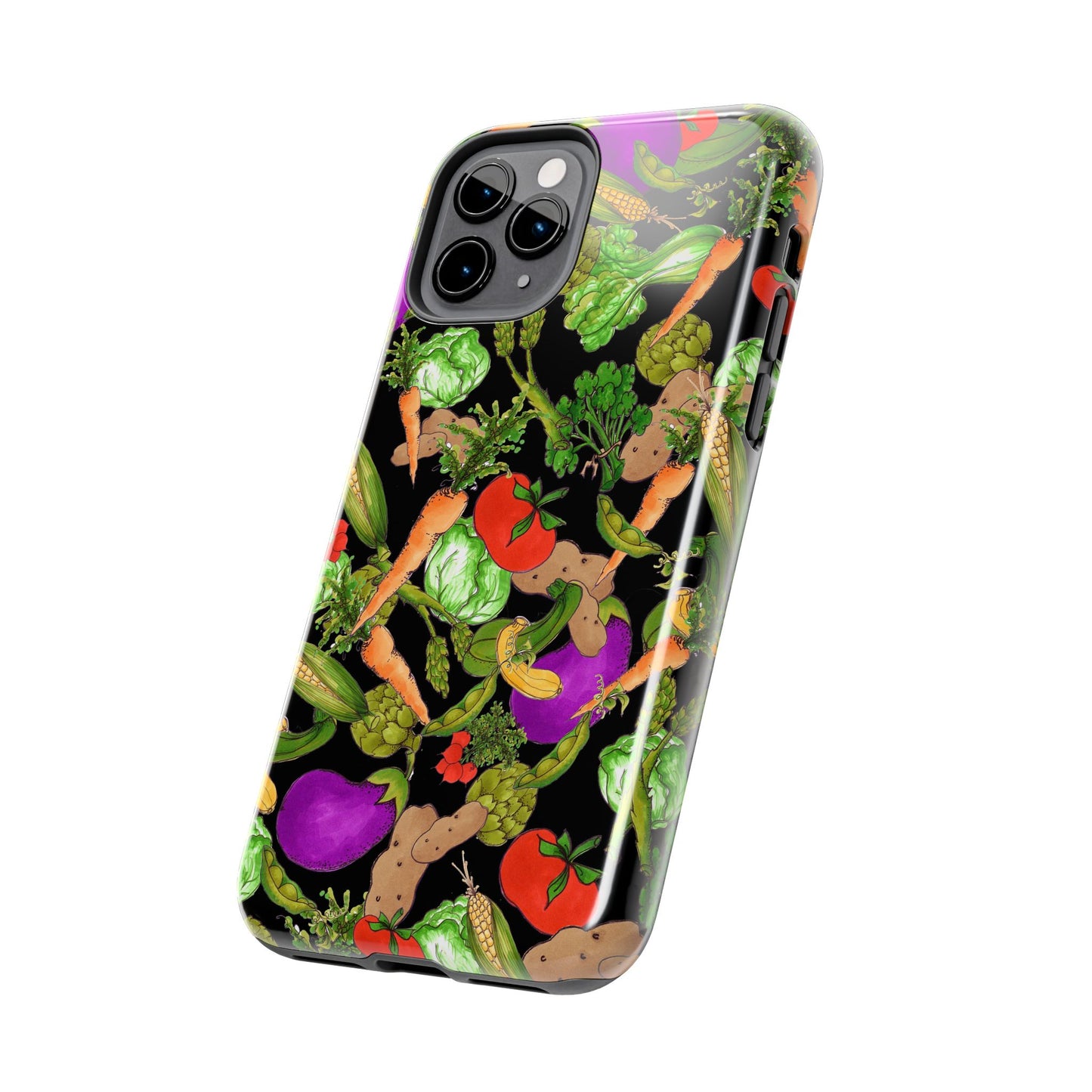Veggie Jungle Black Phone Case