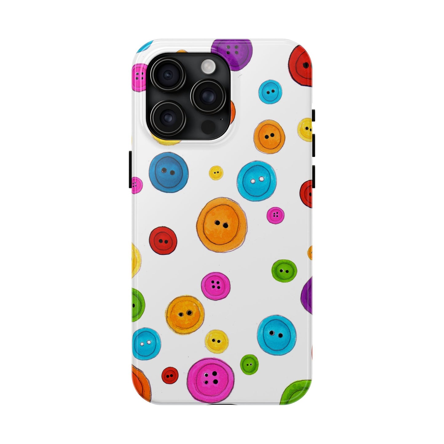 Button Dots White Phone Case