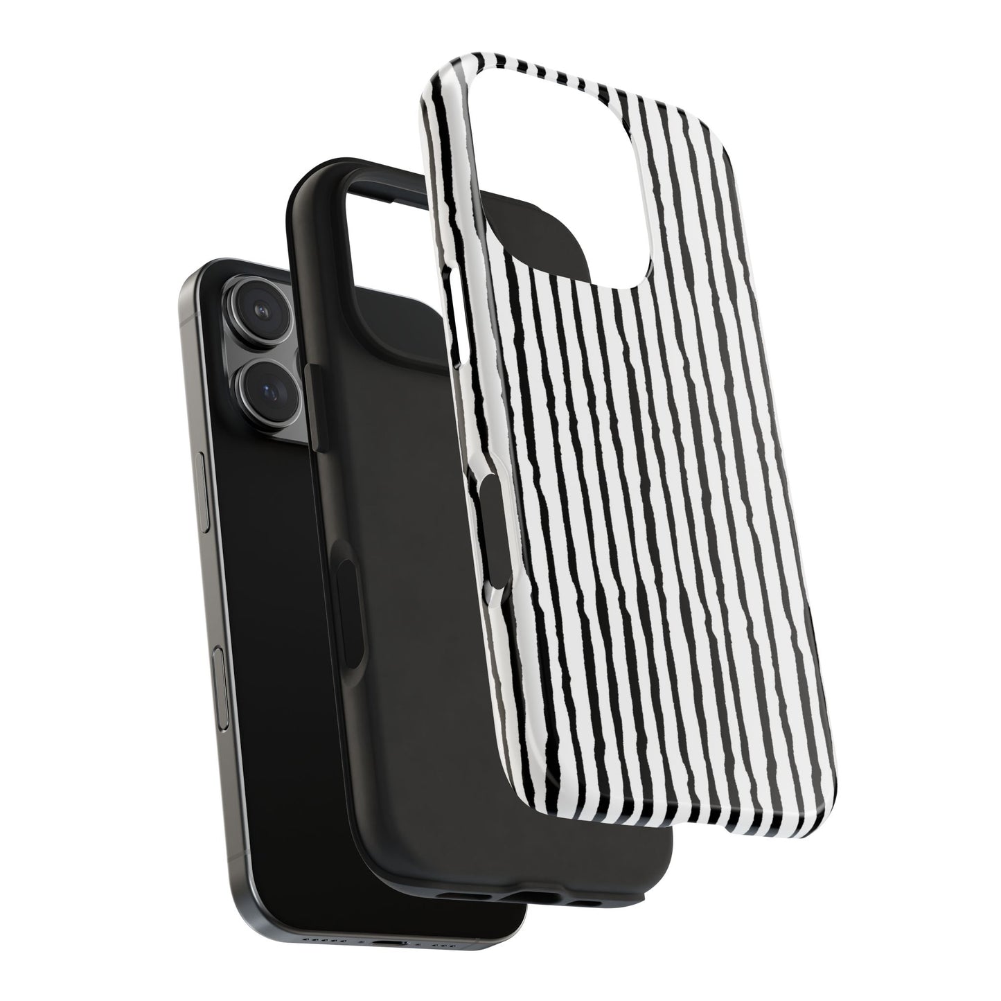 Sorta Stripe White / Black Phone Case